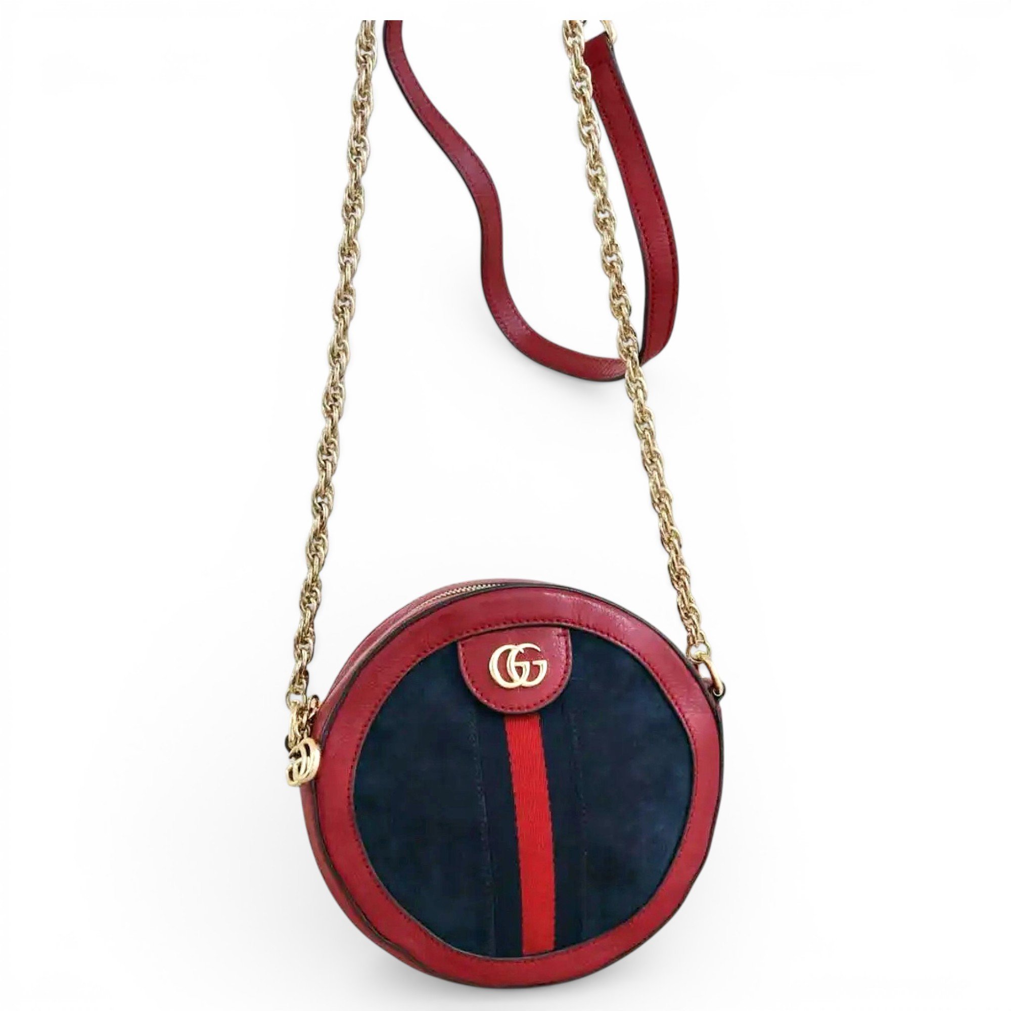 Ophidia Round leather handbag