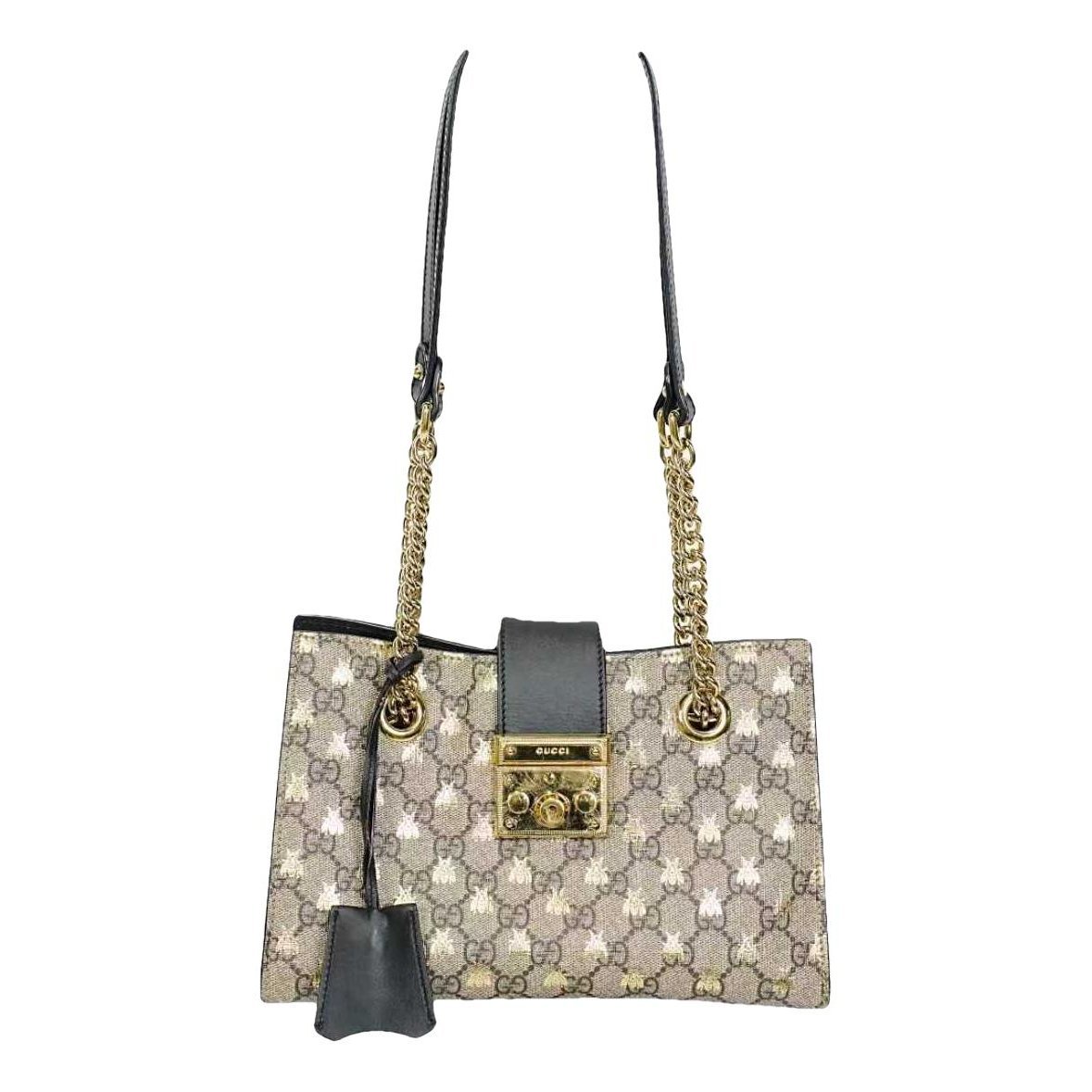 Padlock leather handbag