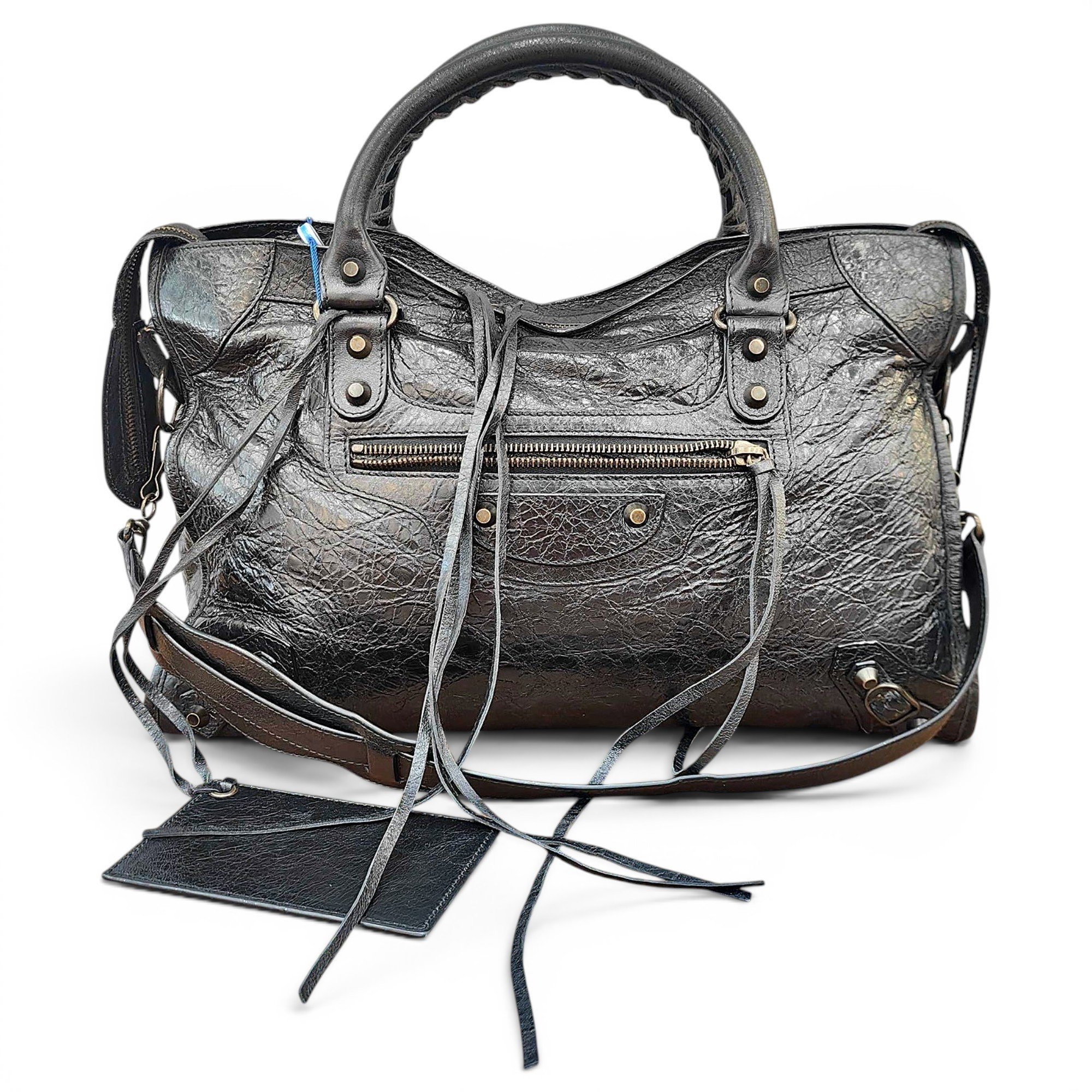City leather handbag