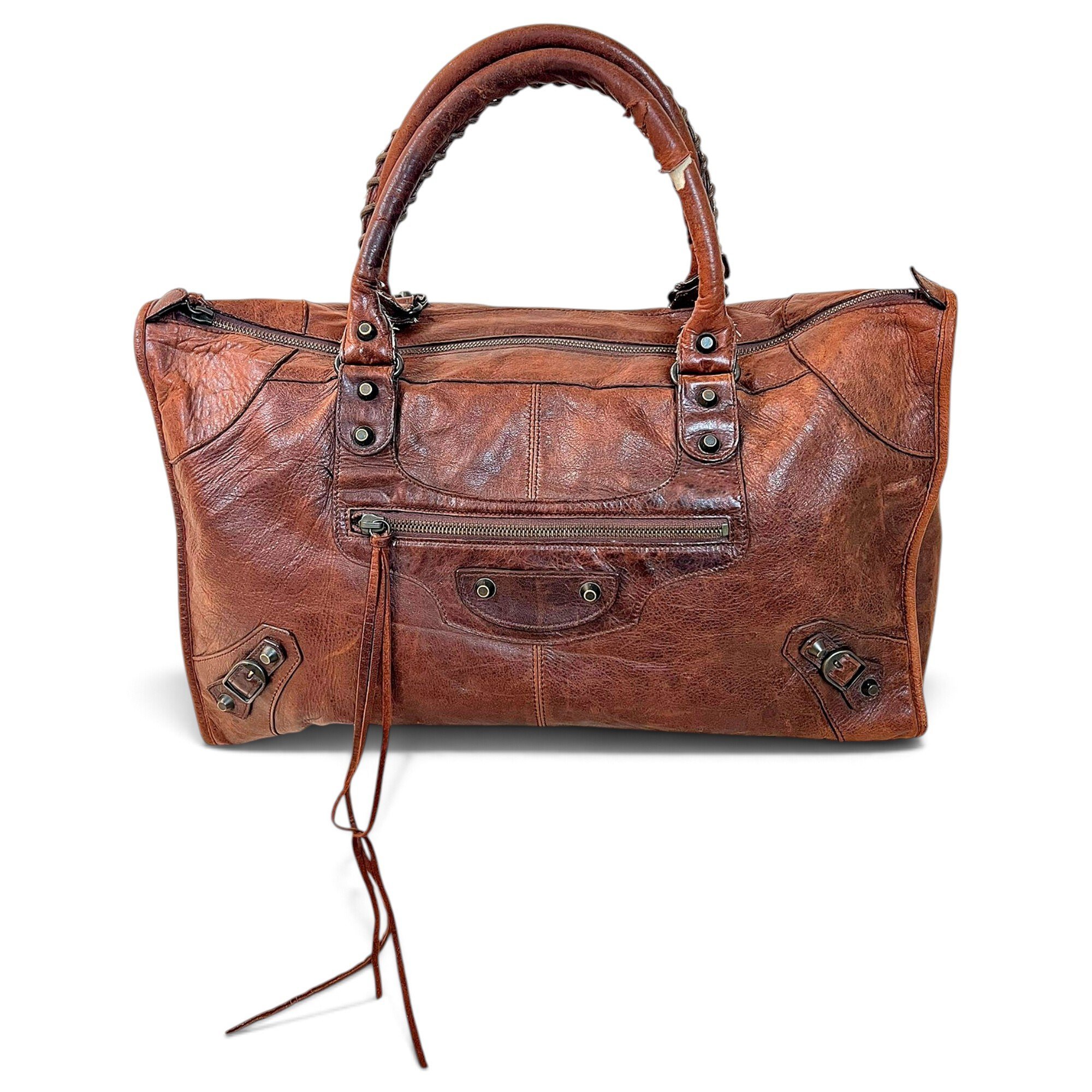 Work leather handbag