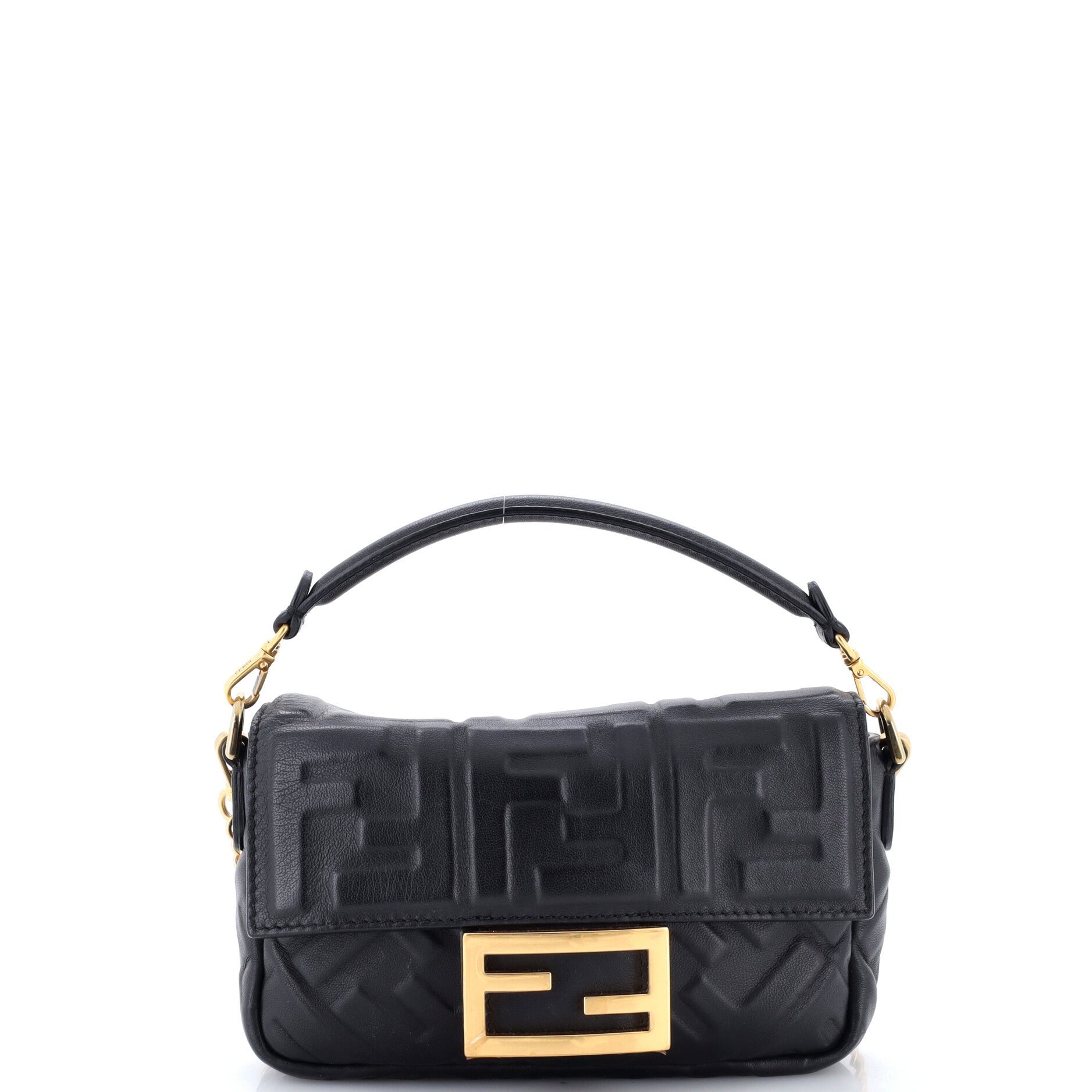 Baguette NM Bag Zucca Embossed Leather Mini