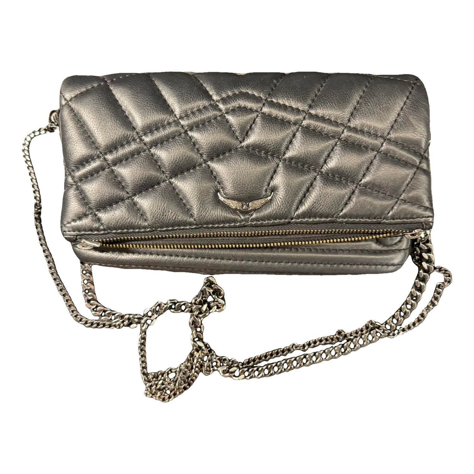 Rock leather clutch bag