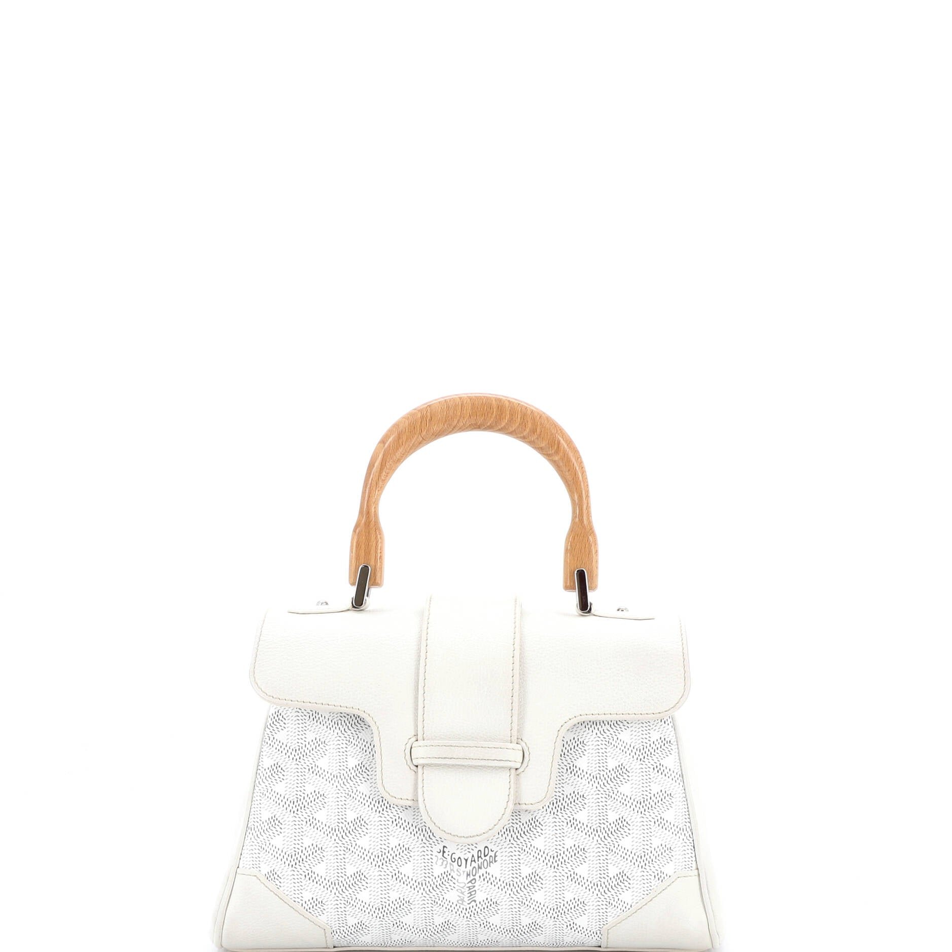 Goyard Saigon Top Handle Bag Coated Canvas with Leather Mini