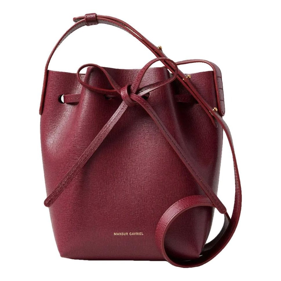 Bucket leather handbag