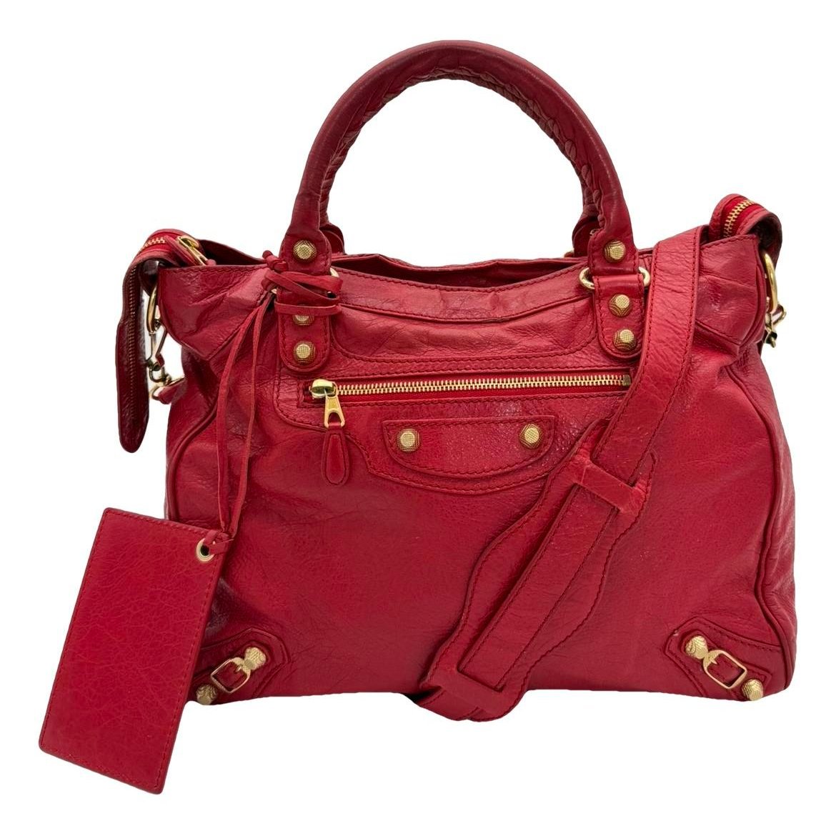 City leather handbag