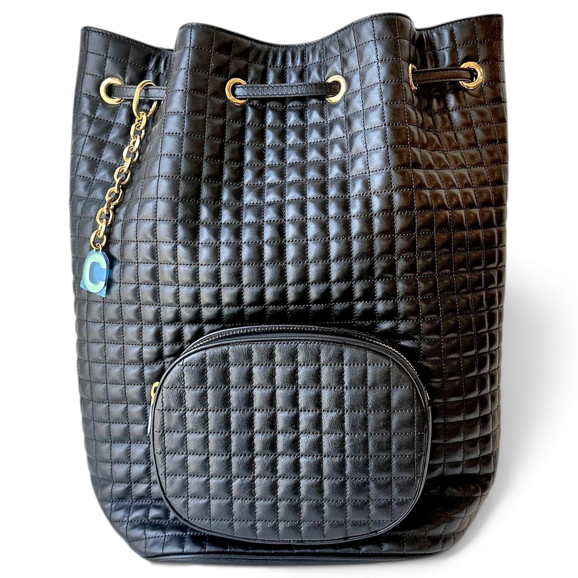 Charm leather backpack