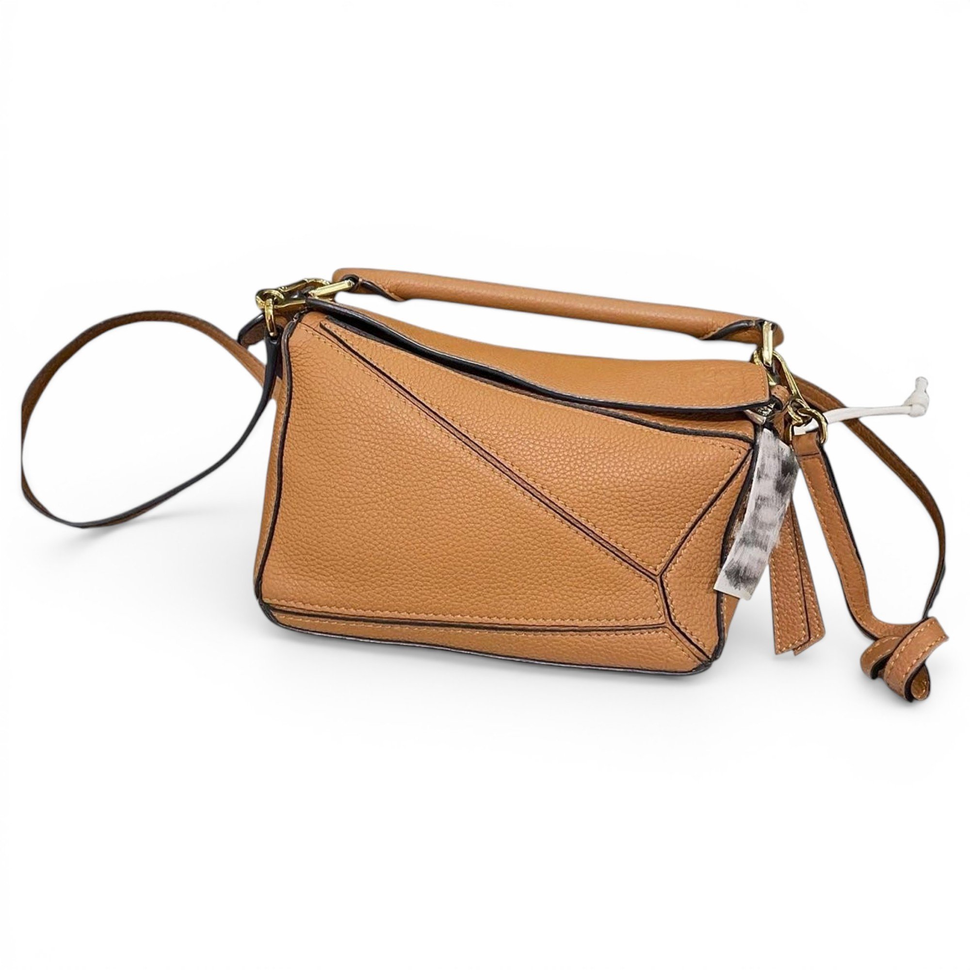 Puzzle leather handbag