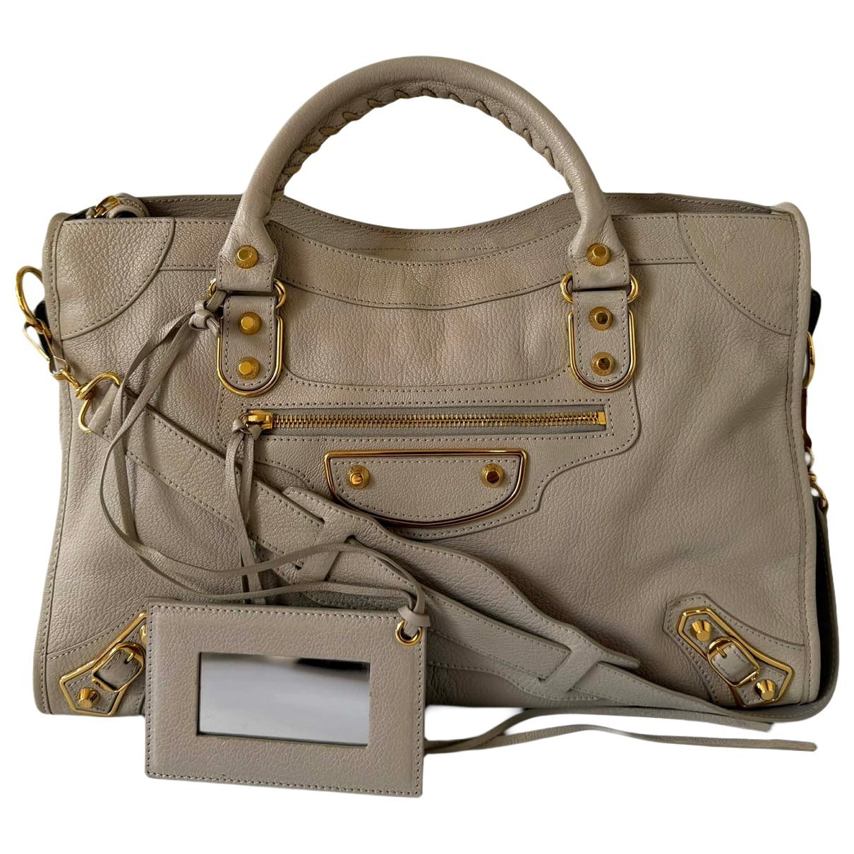 City leather handbag