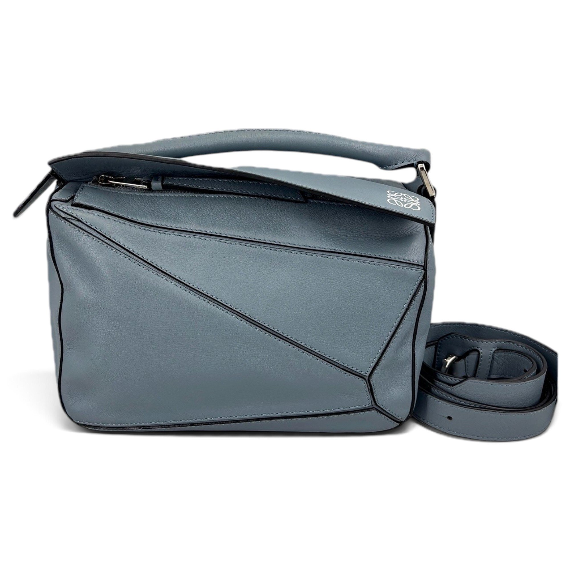 Puzzle leather handbag