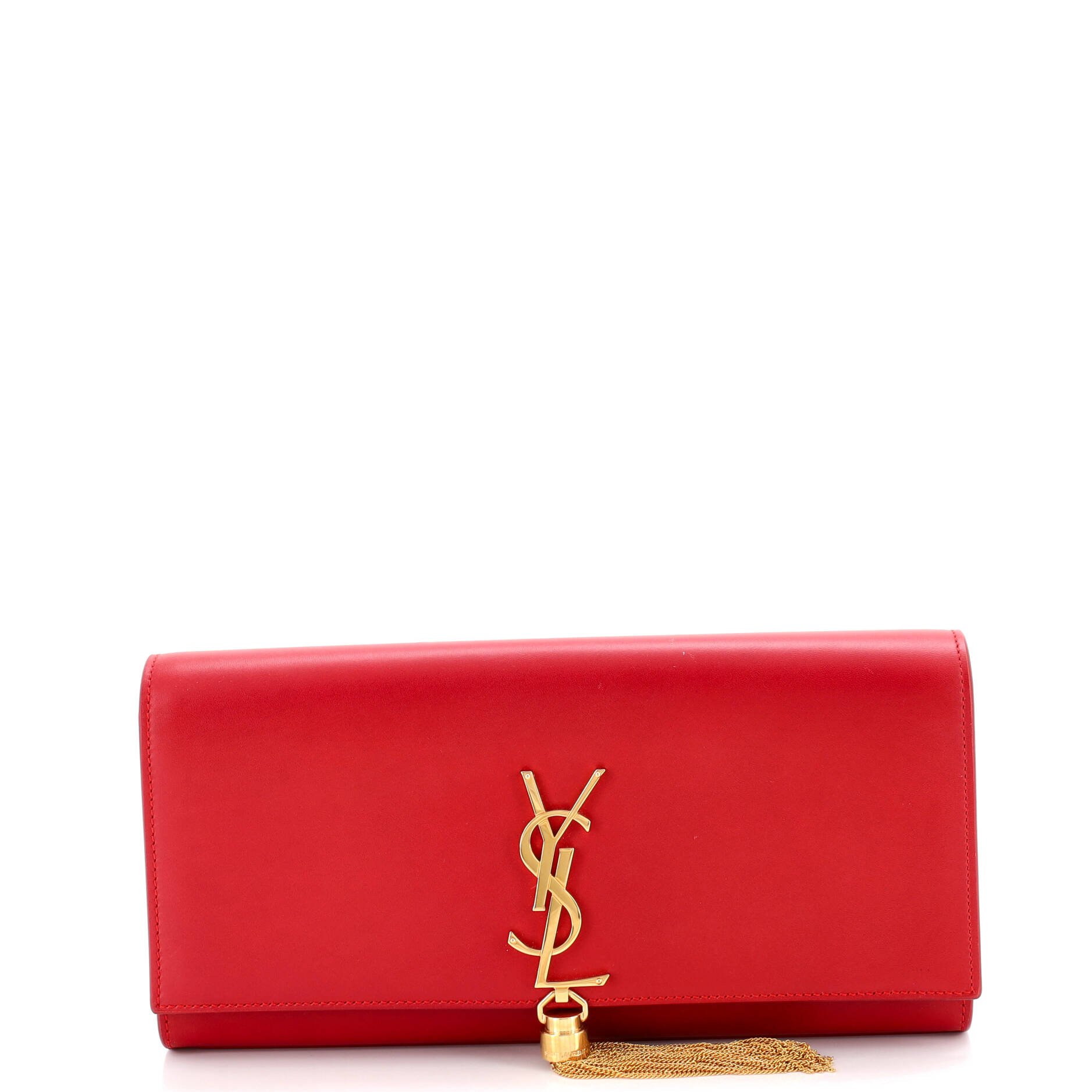 Classic Monogram Tassel Clutch Leather Long