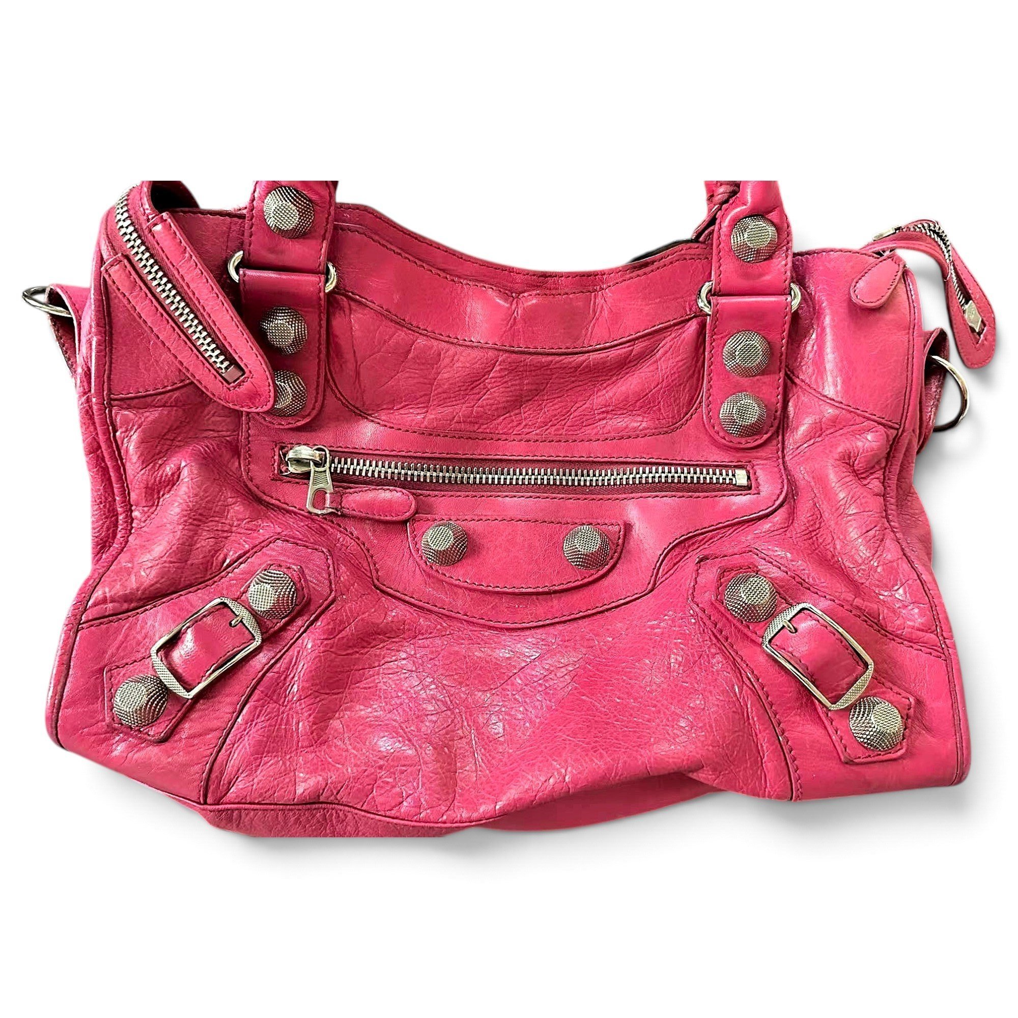 City leather handbag