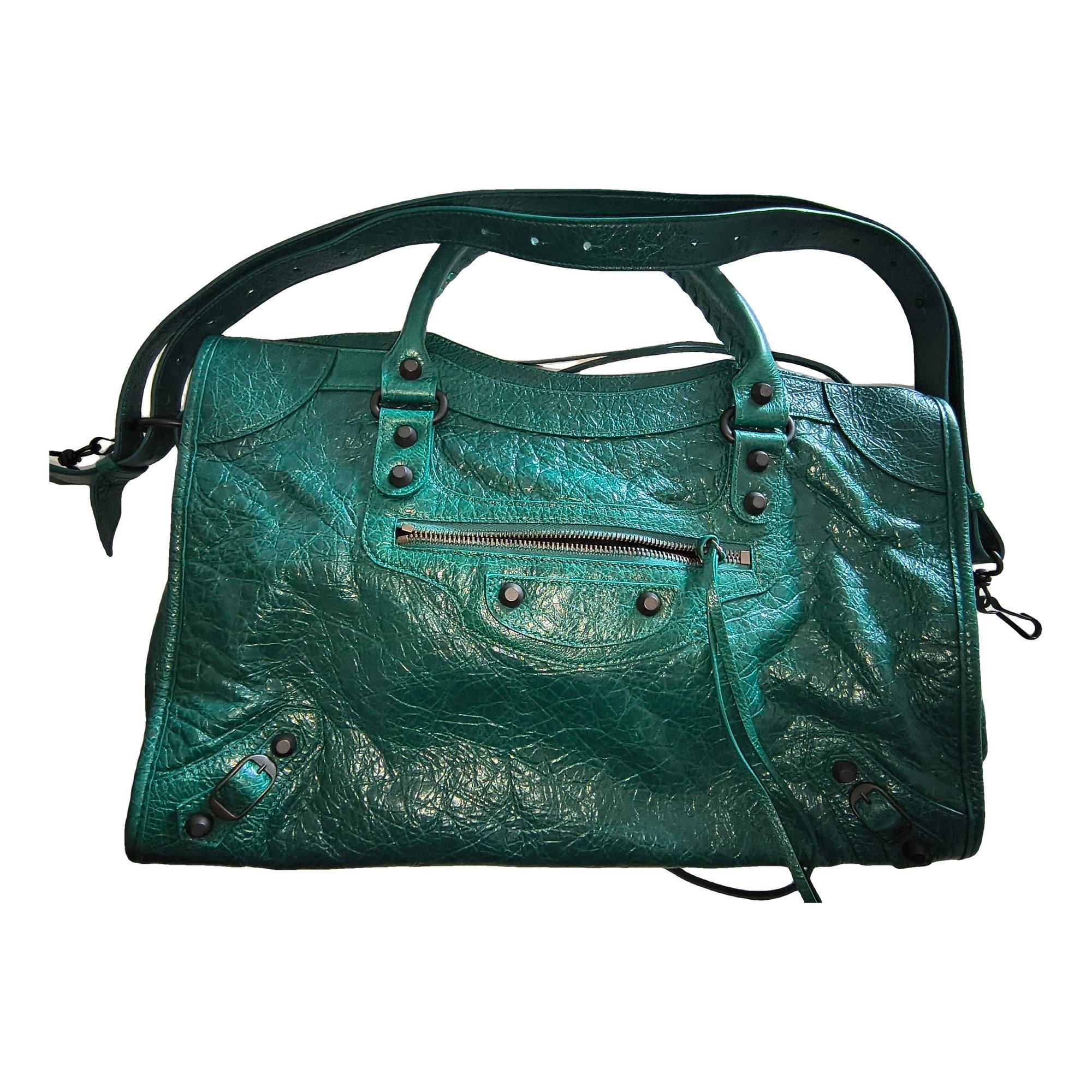 City leather handbag