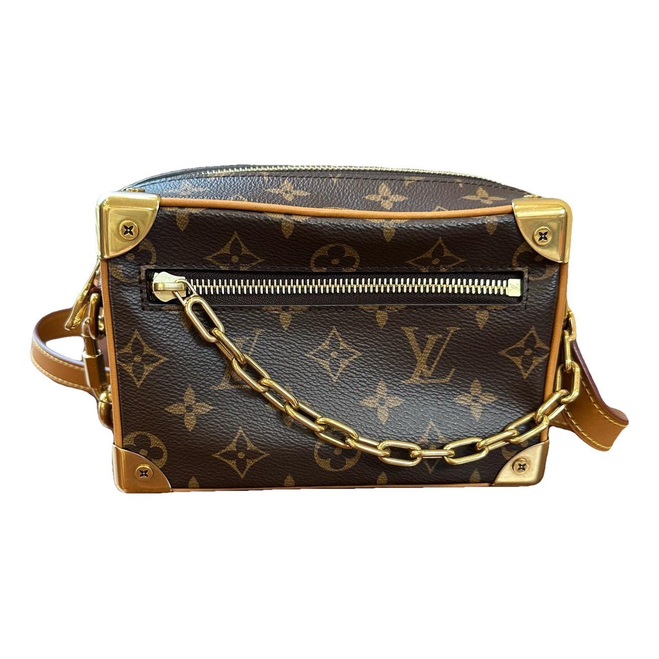 Side Trunk leather crossbody bag