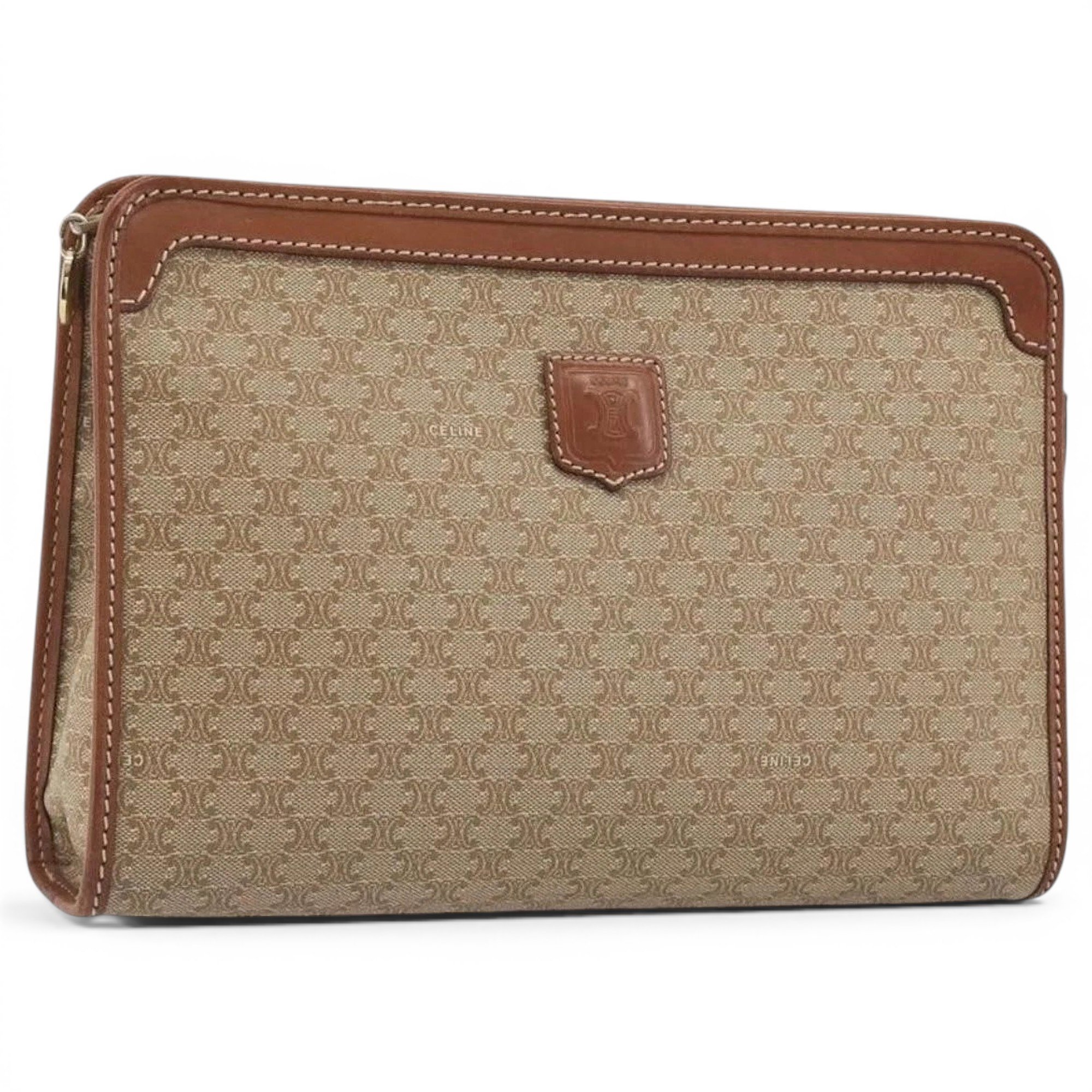 Leather clutch bag
