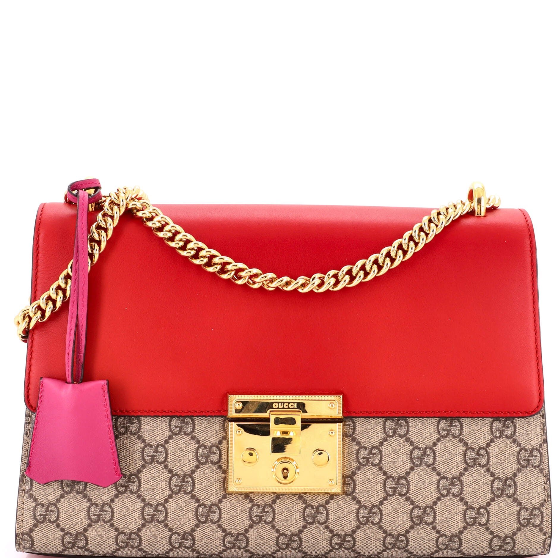 Padlock Shoulder Bag GG Coated Canvas and Leather Medium
