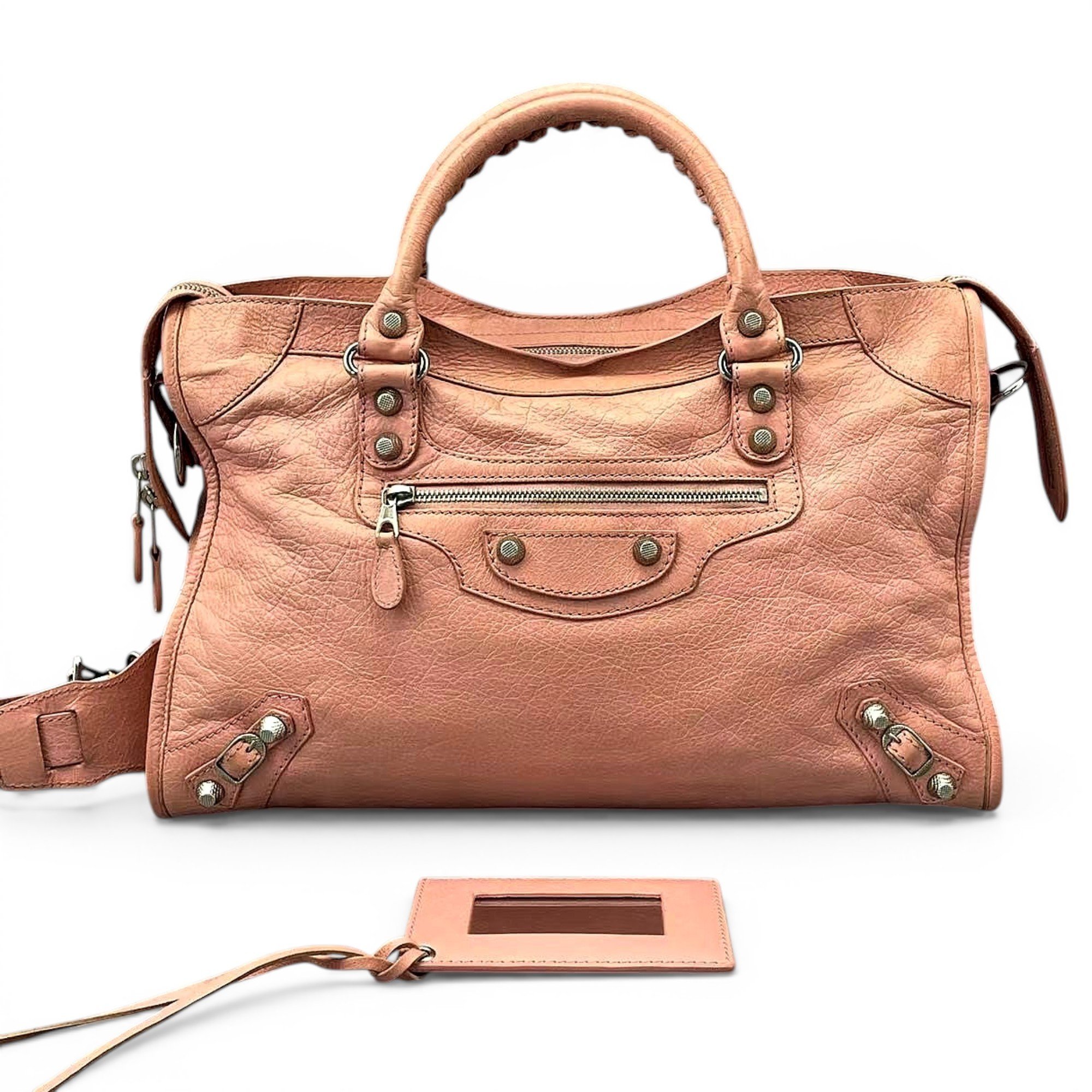 City leather handbag