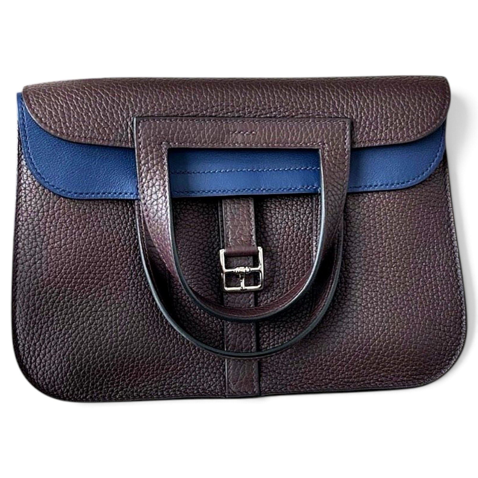 Hermes Halzan 25 Handbag Rouge Sellier Clemence Leather 2022