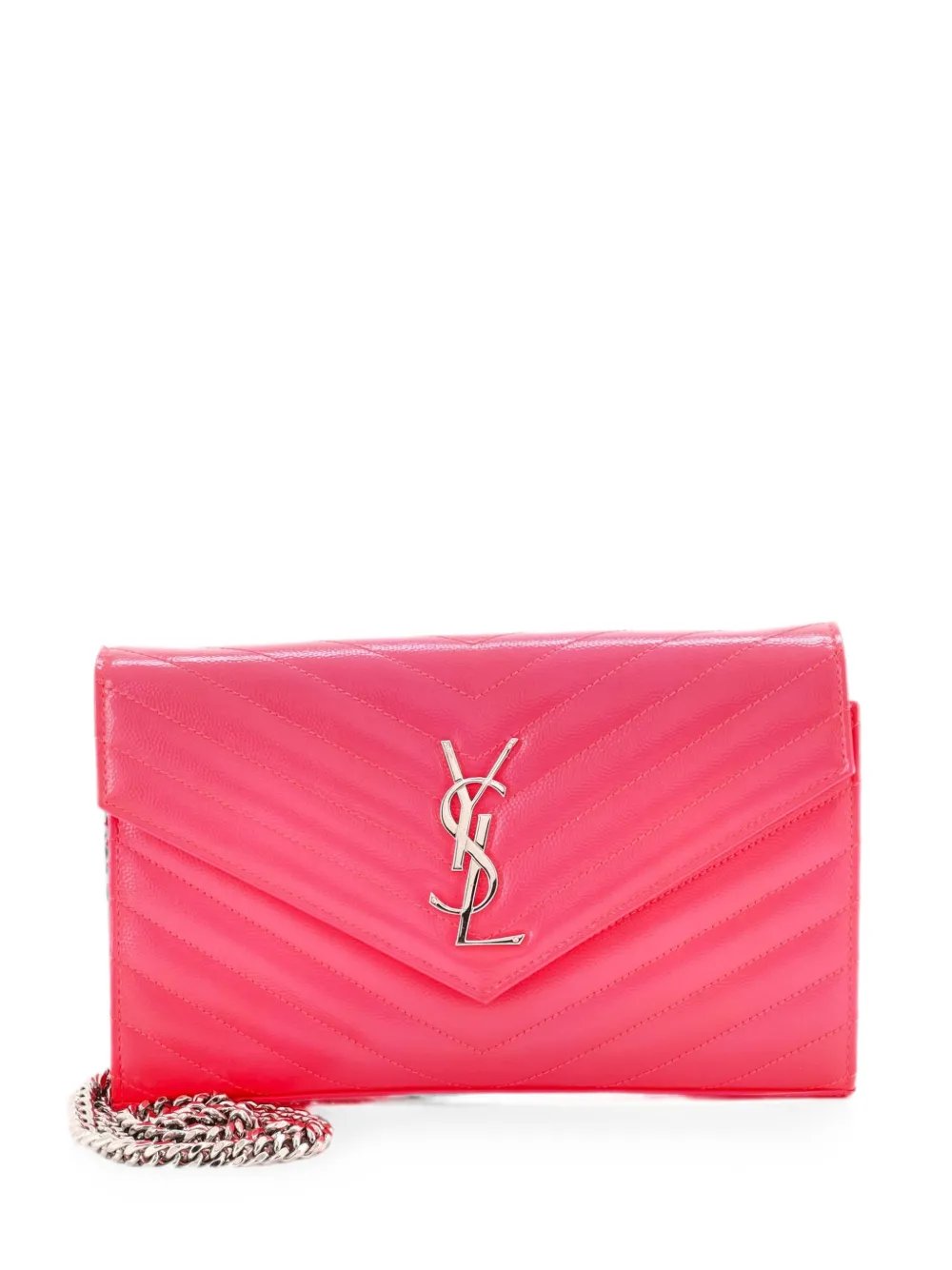 Classic Monogram Wallet on Chain Matelasse Chevron Grainy Patent Medium crossbody bag