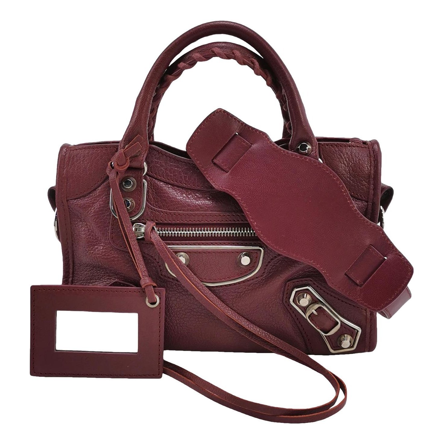 City leather handbag