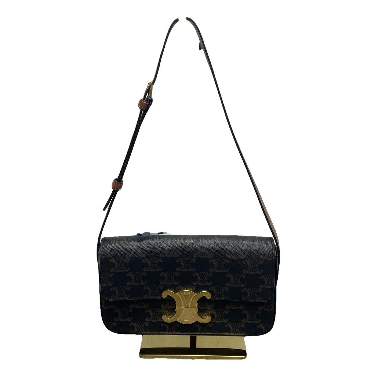 Triomphe chain leather handbag