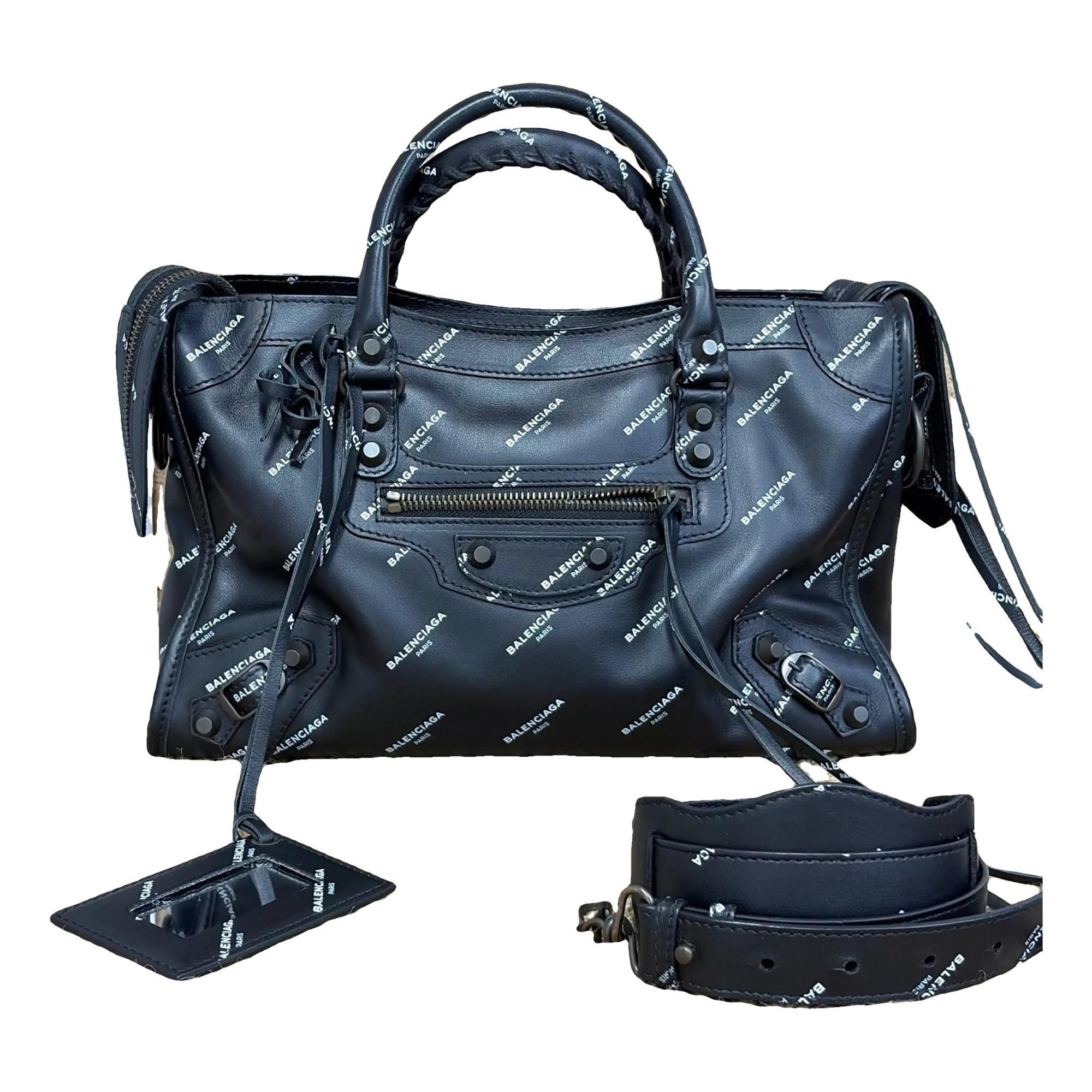 City leather handbag