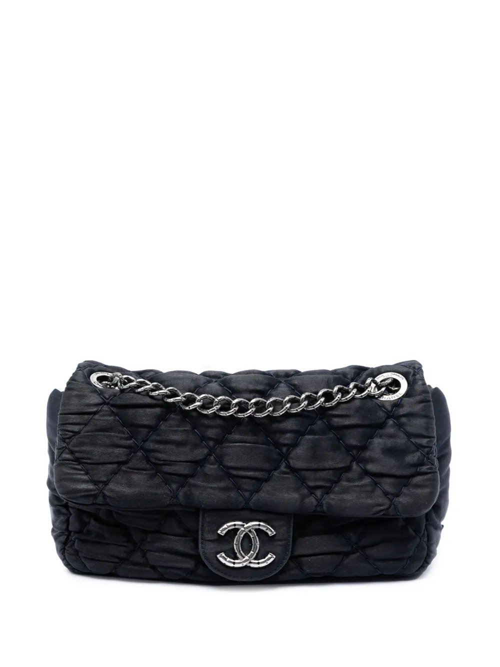 2009-2010 Medium CC Quilted Satin Single Flap shoulder bag