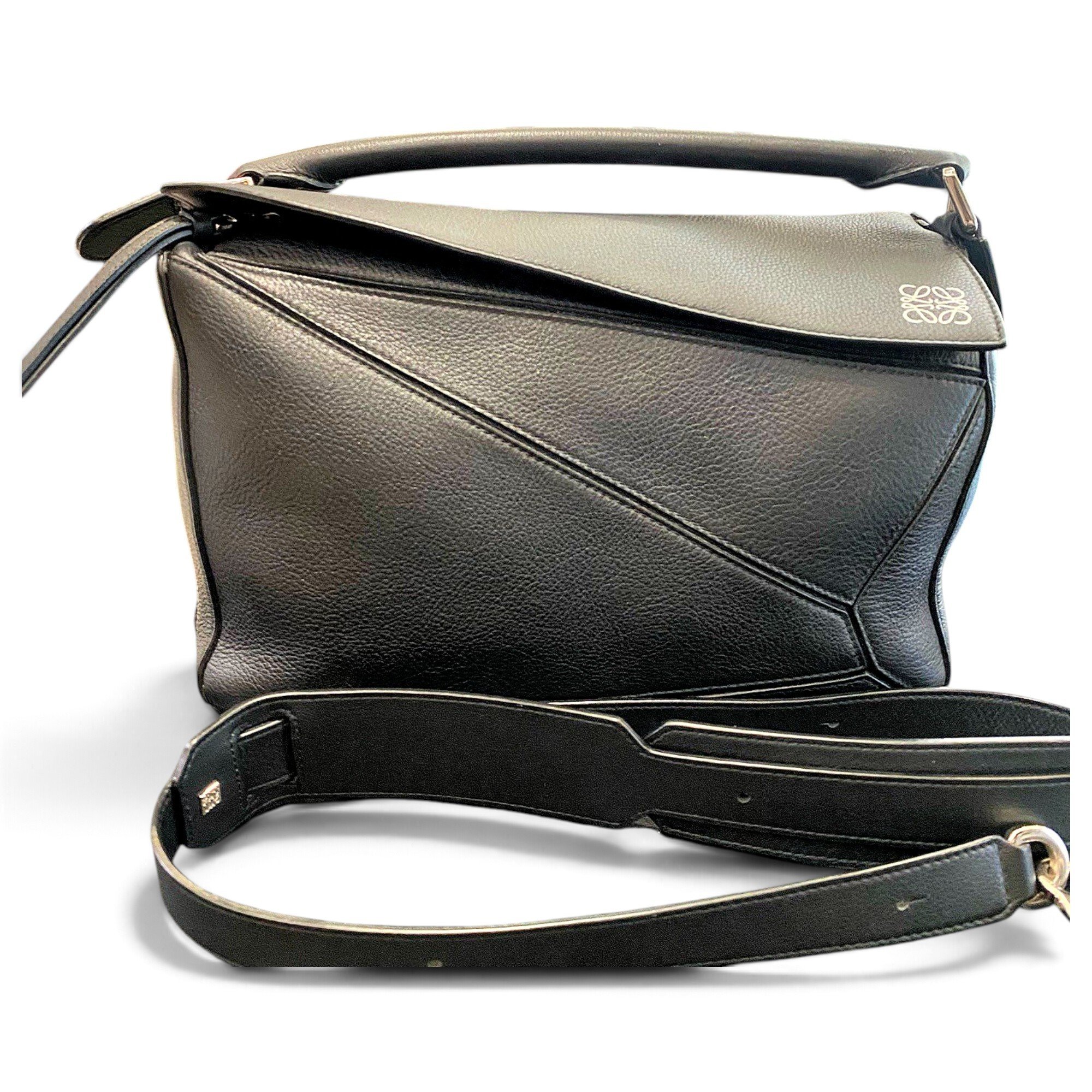 Puzzle leather handbag