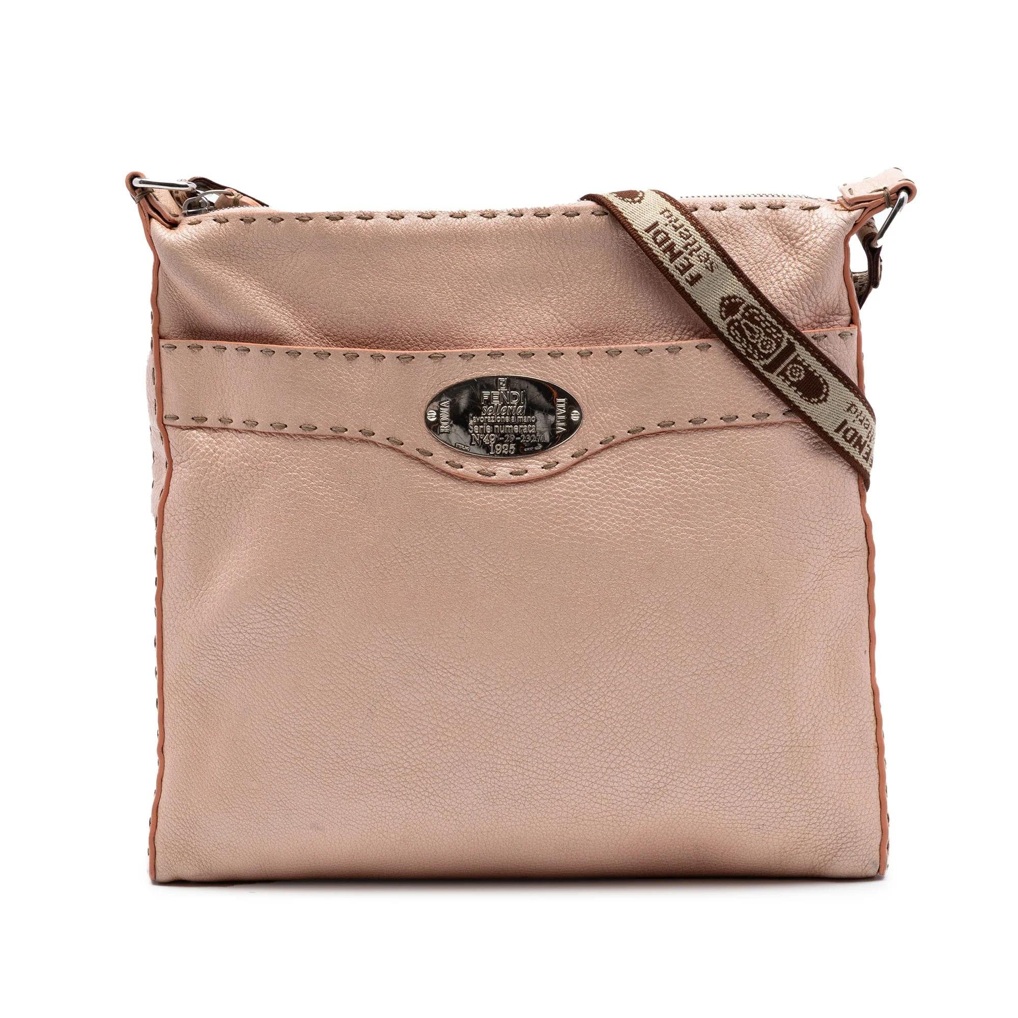 Pocket leather crossbody bag