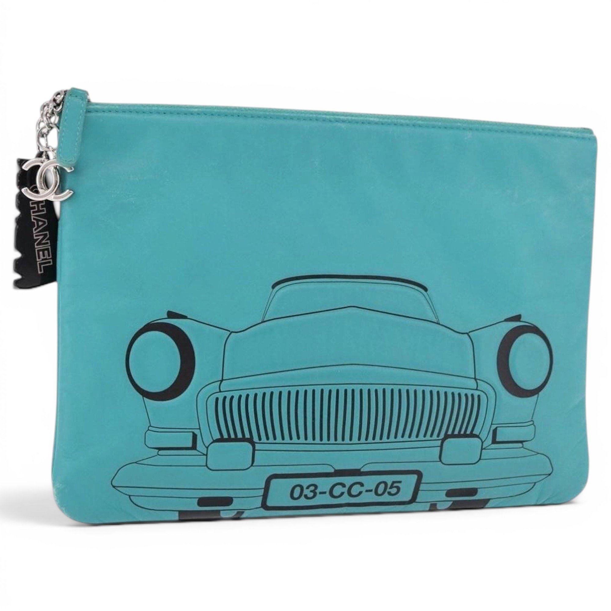 Leather clutch bag
