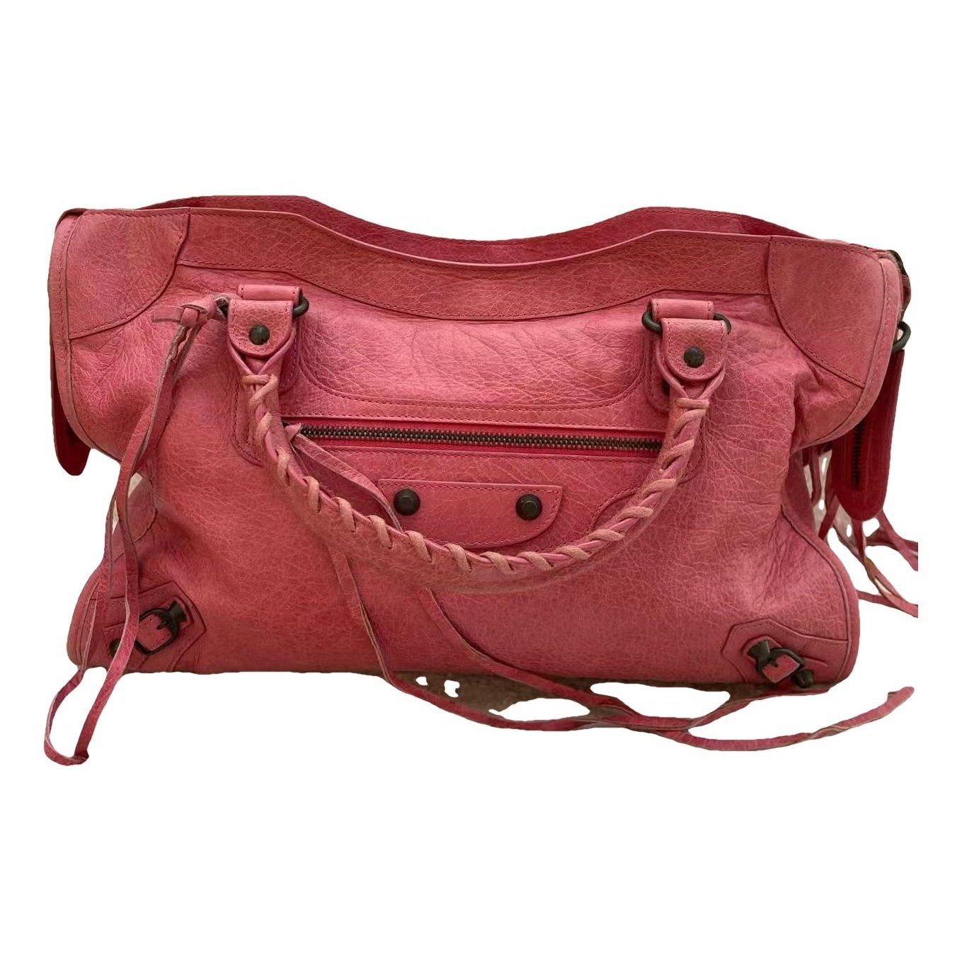 City leather handbag