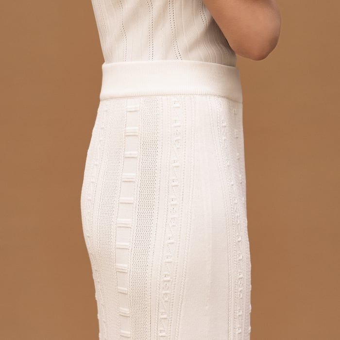 Blanc Céramique Straight Skirt