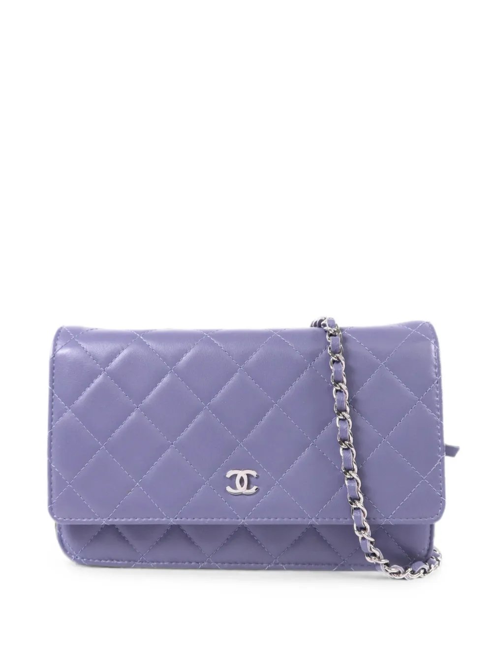 Wallet On Chain Diamond-quilted crossbody bag