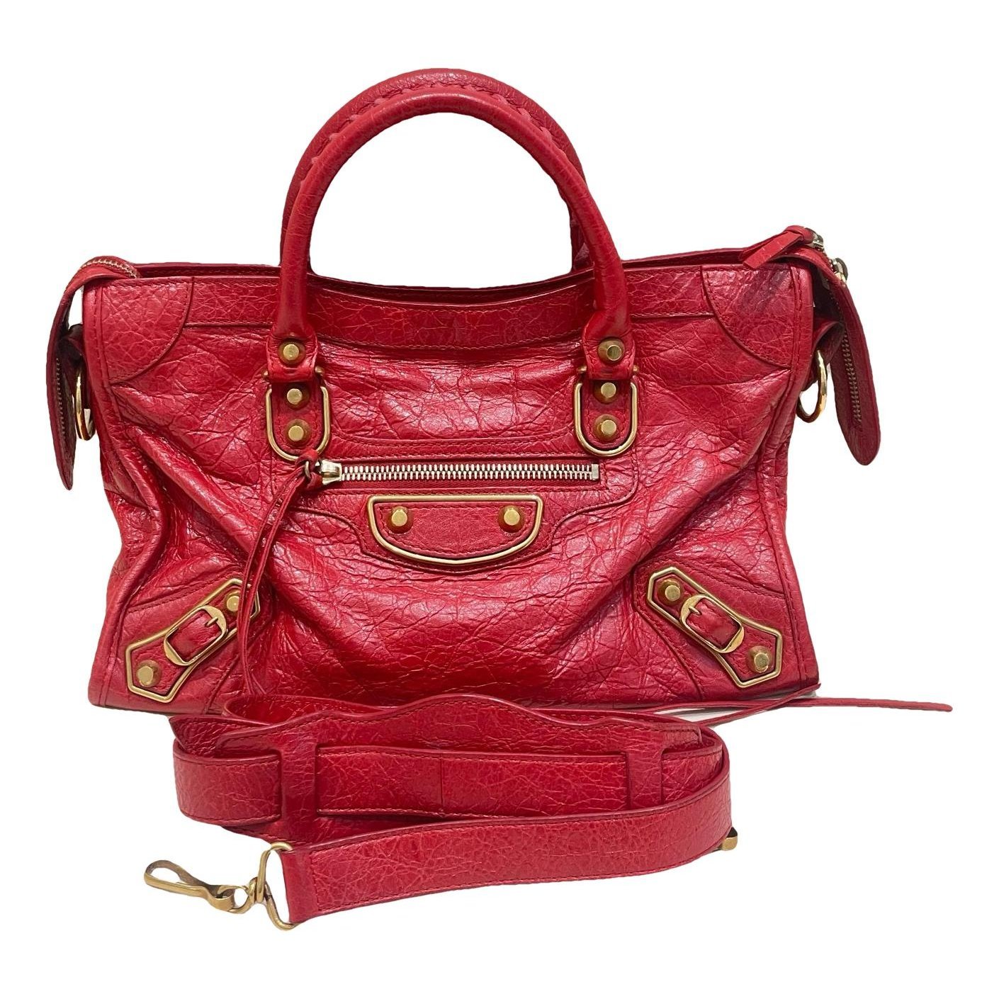 City leather handbag