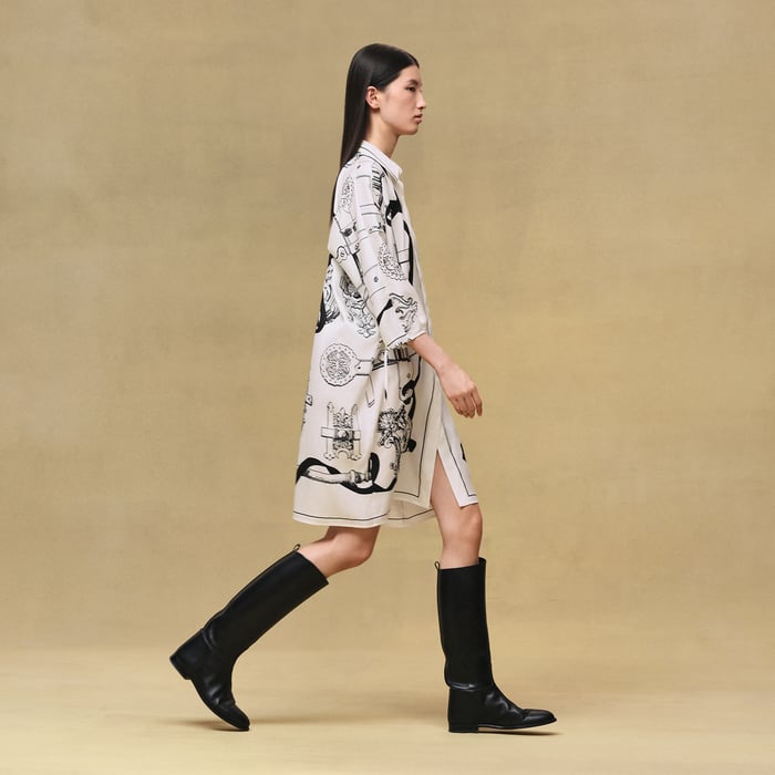Blanc Nacre "Ferronnerie Remix" Shirt Dress