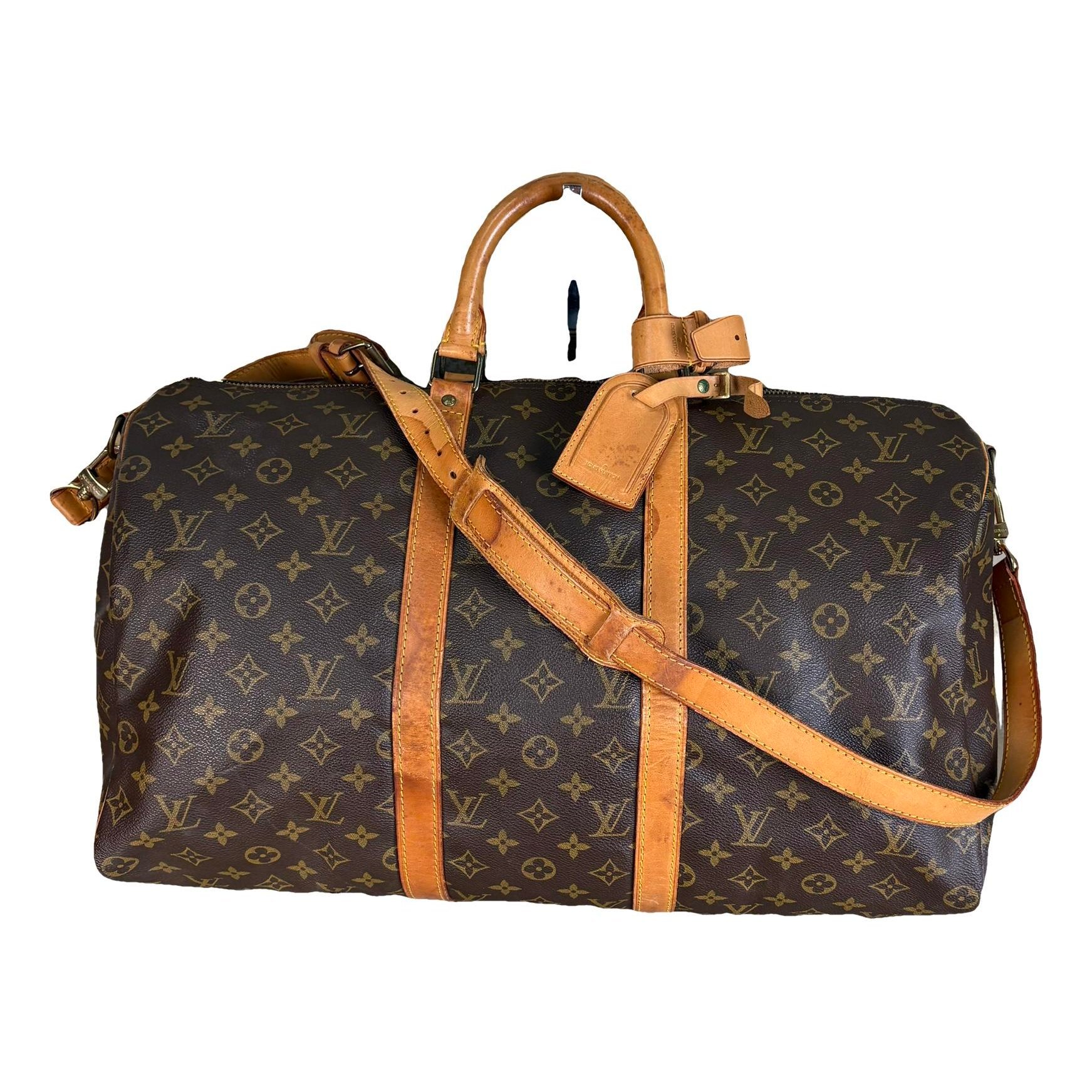 Keepall leather travel bag