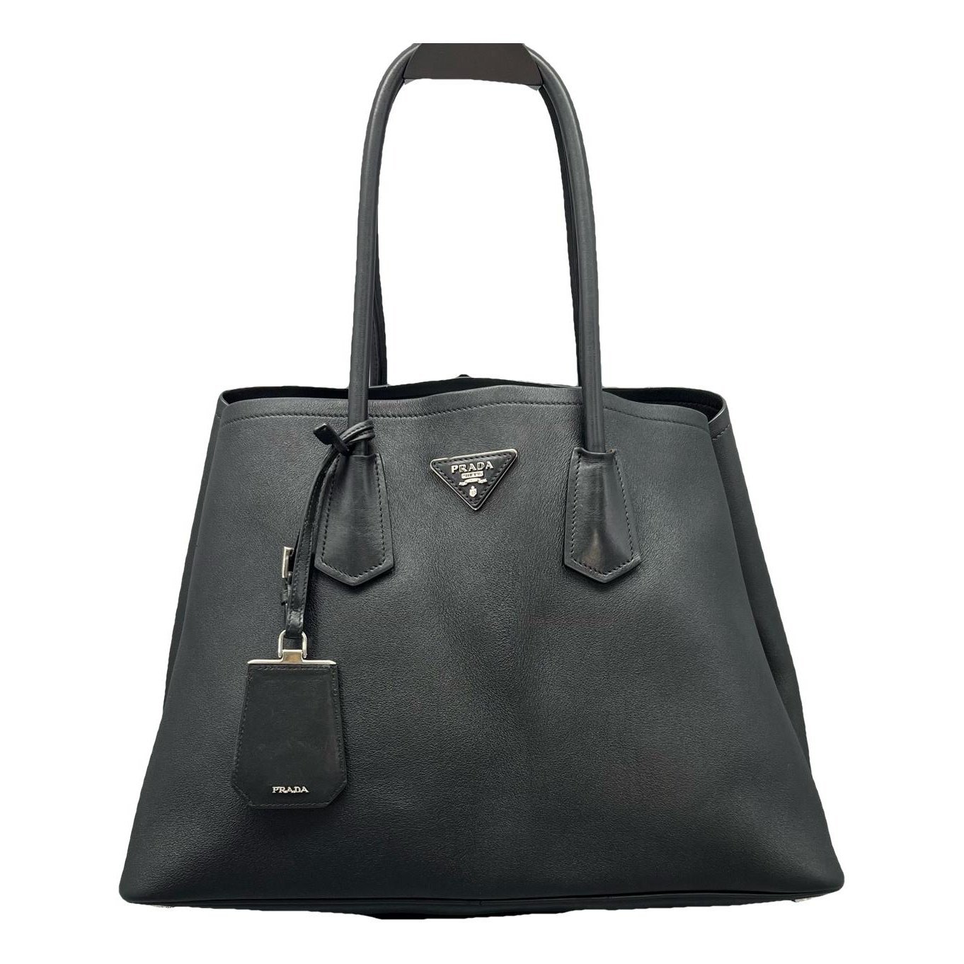 Double leather handbag