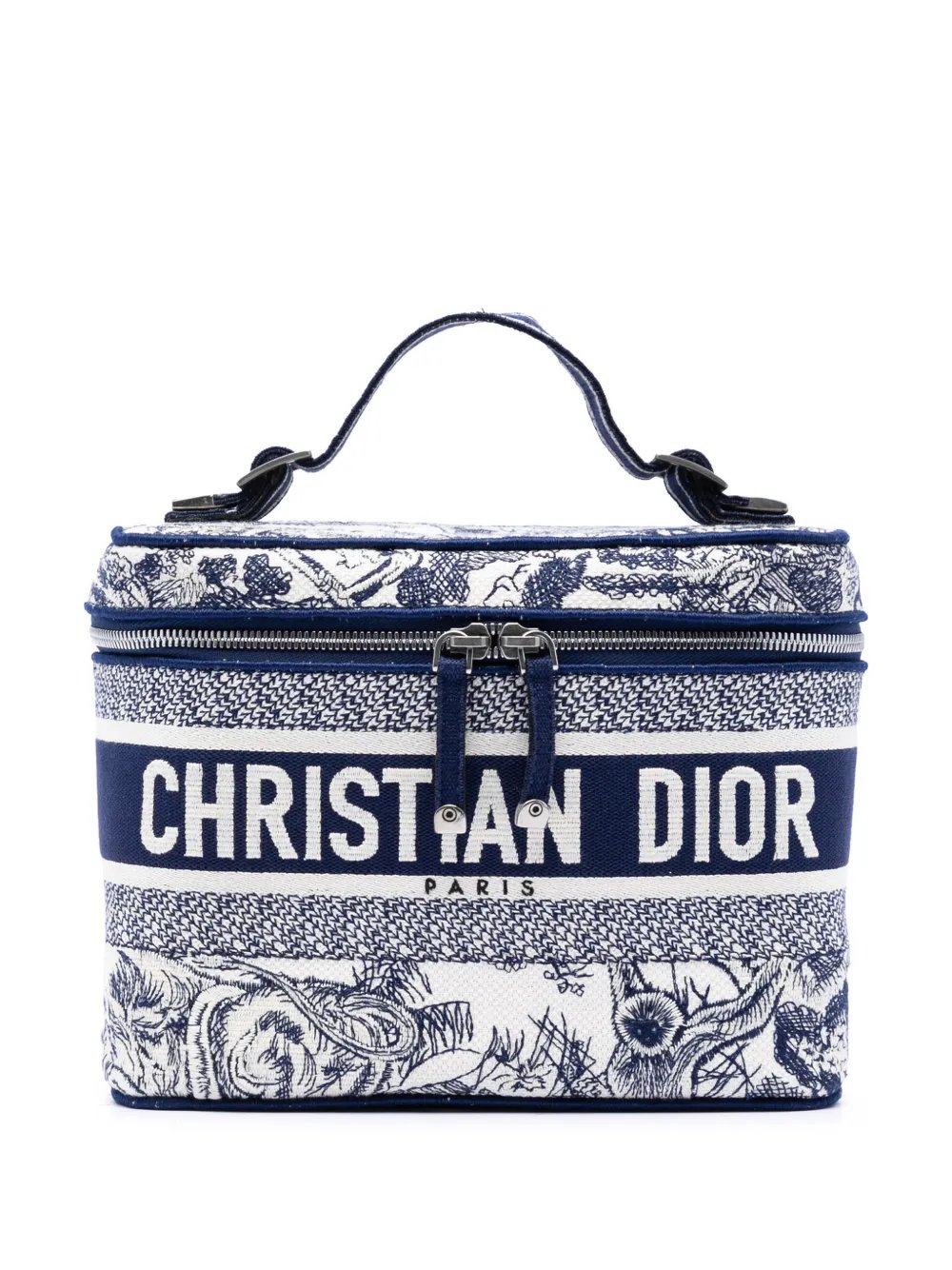 2020 Embroidered Canvas Toile De Jouy DiorTravel Case vanity bag