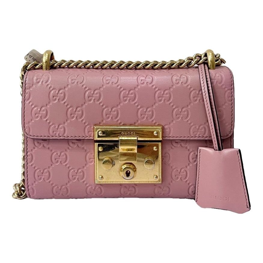 Padlock leather handbag