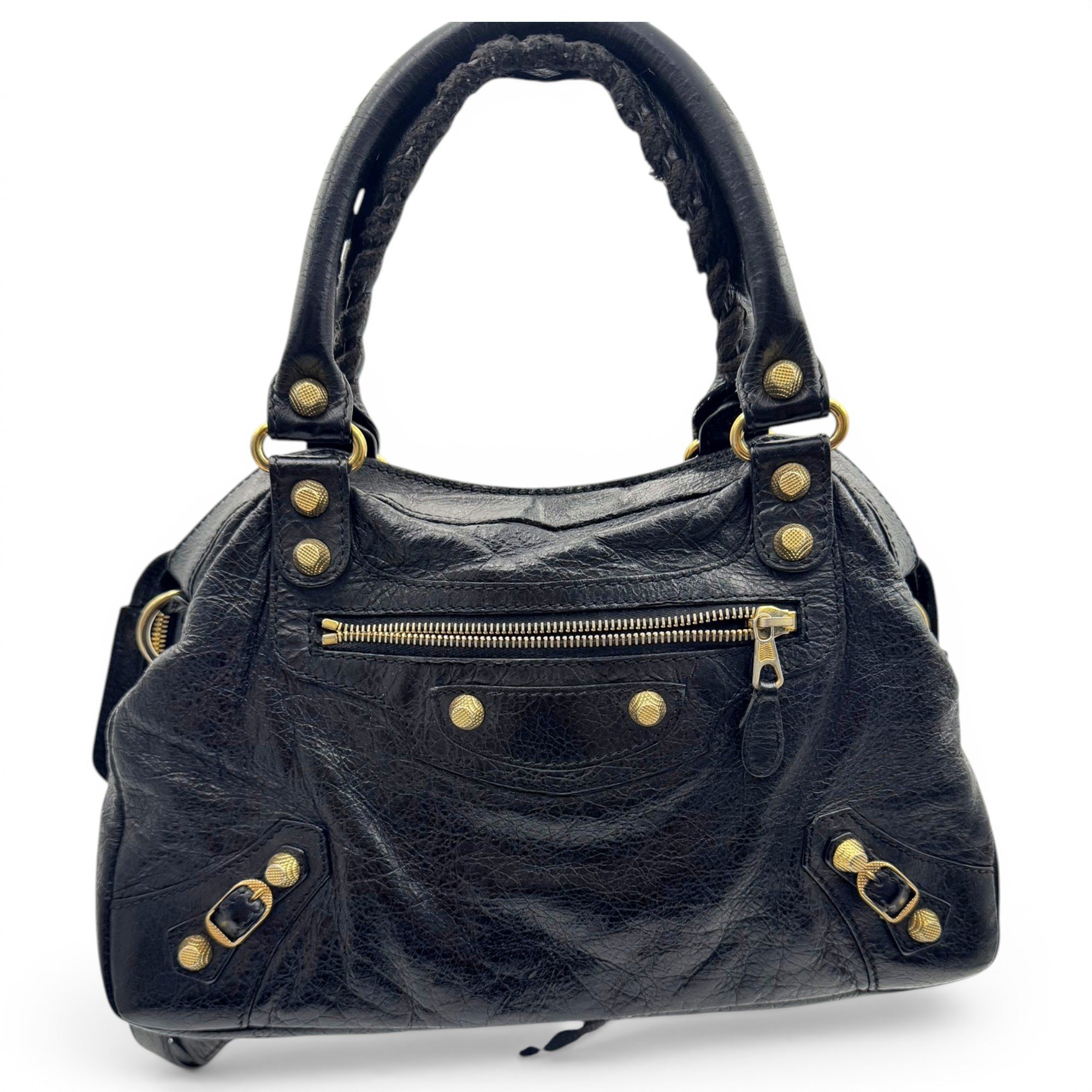 City leather handbag