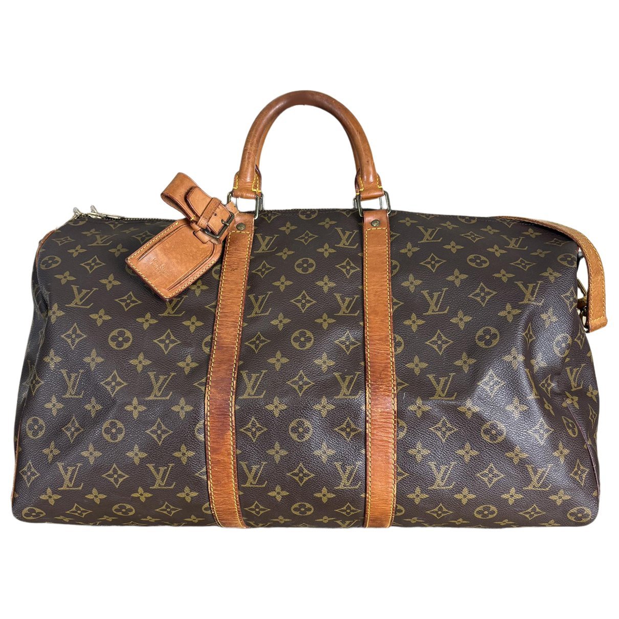 Louis Vuitton Keepall leather travel bag