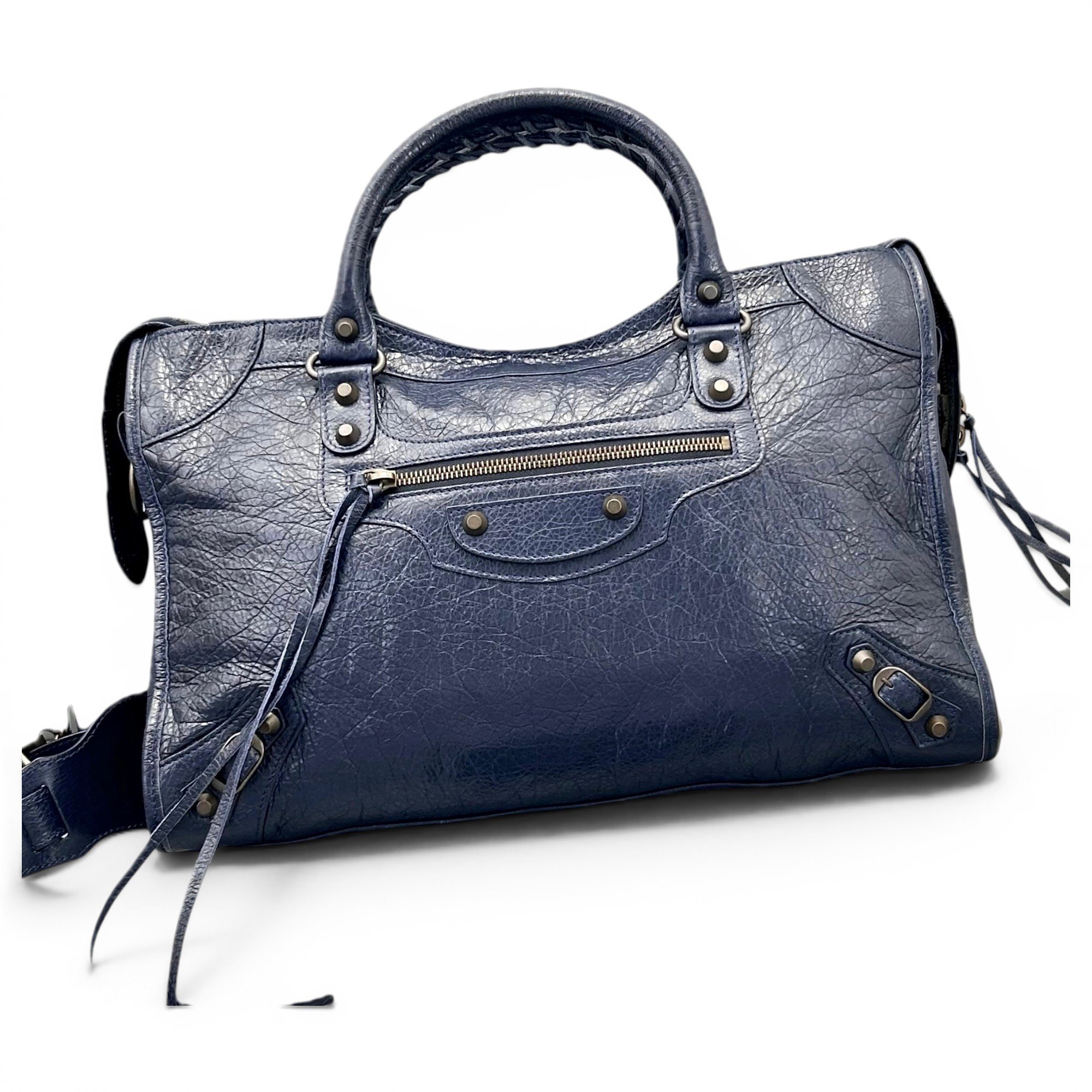 City leather handbag