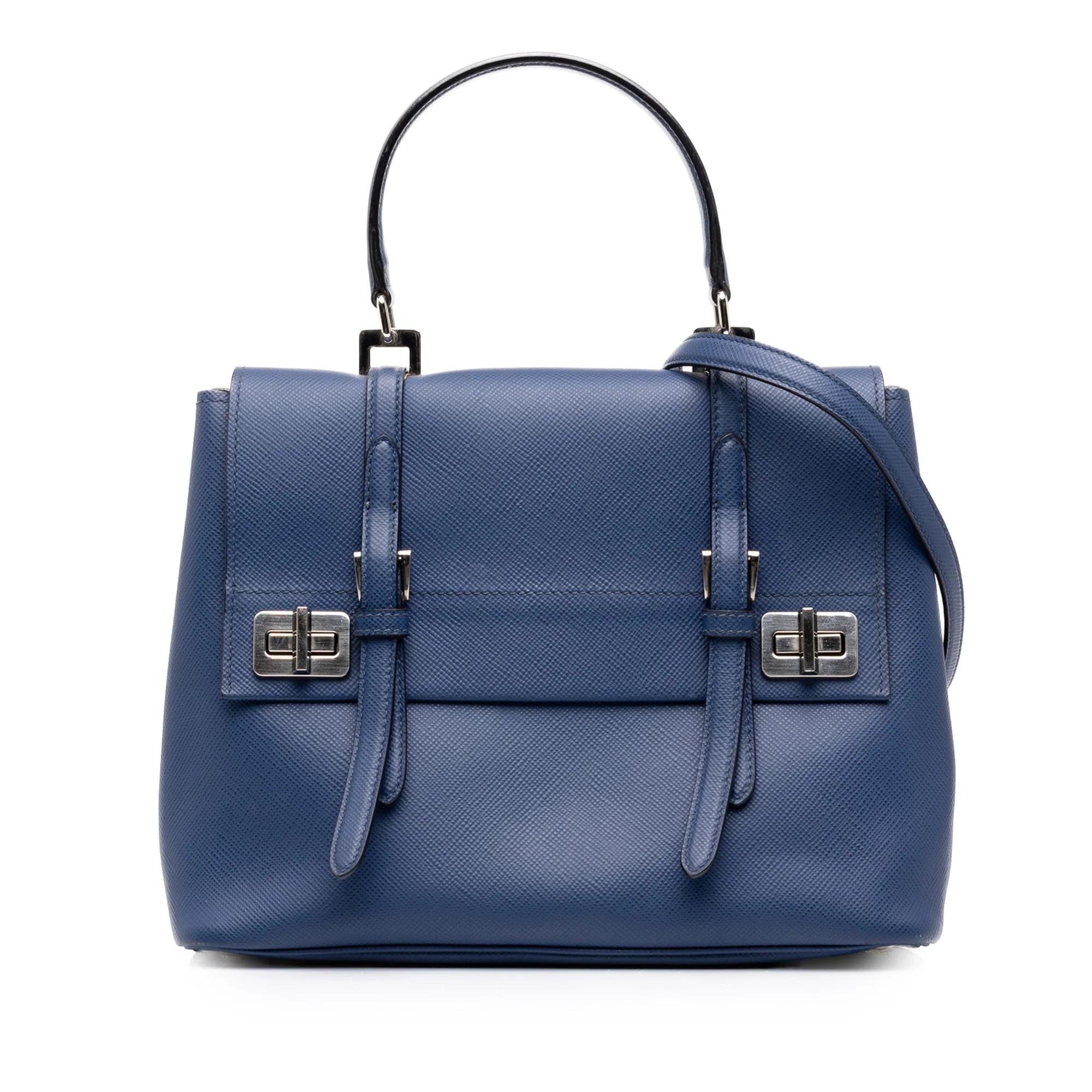 Double leather handbag
