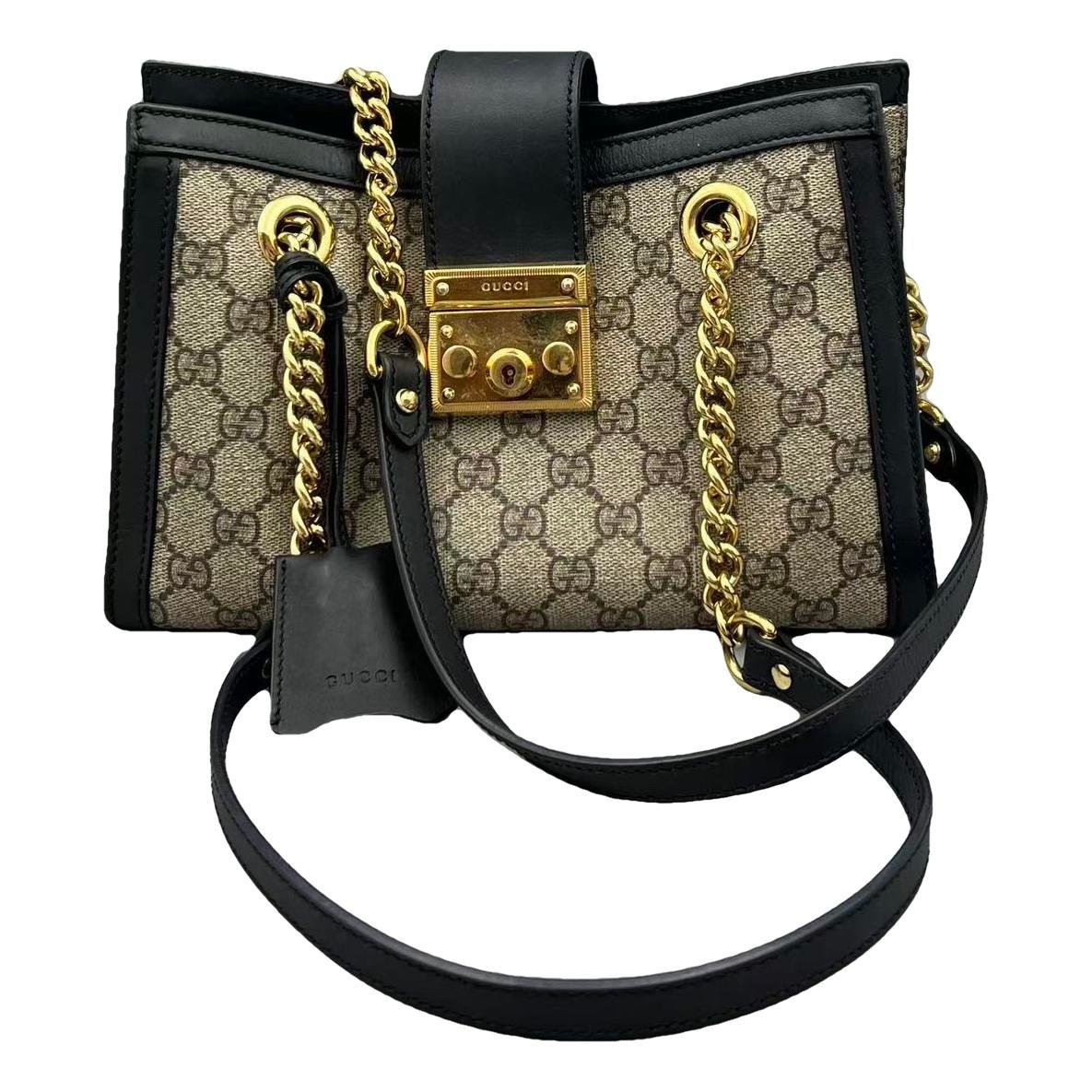 Padlock leather handbag