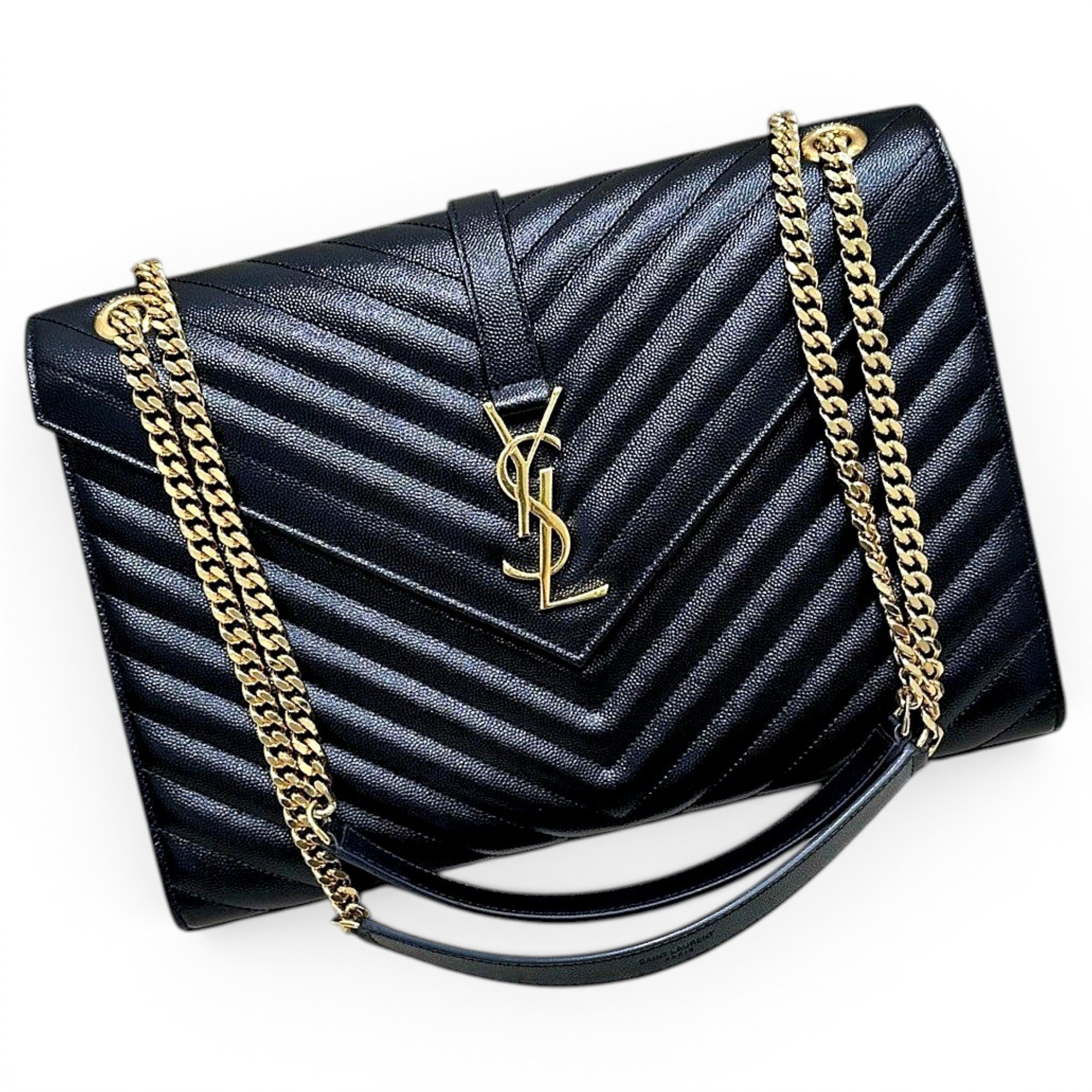 Envelope leather handbag