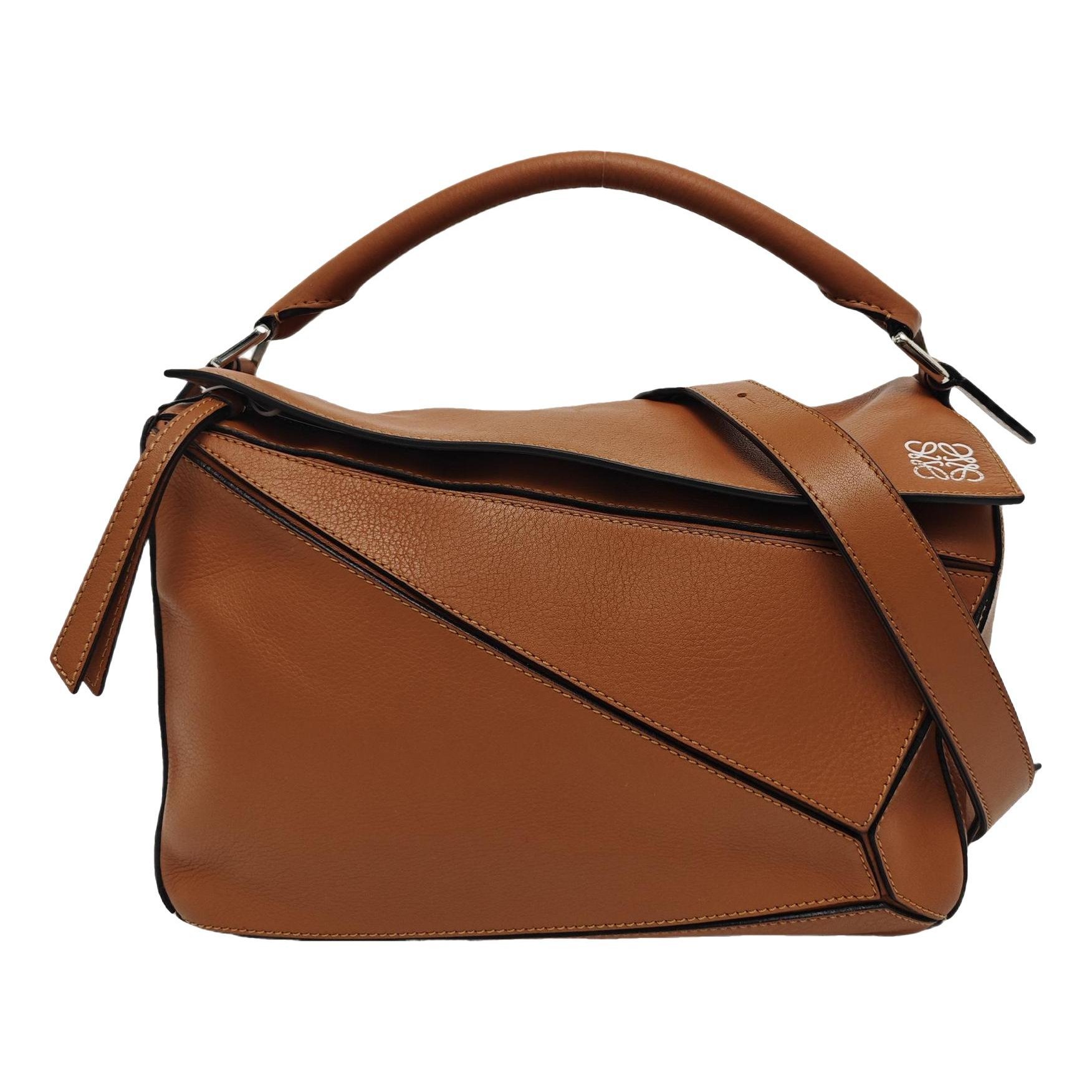 Puzzle leather handbag