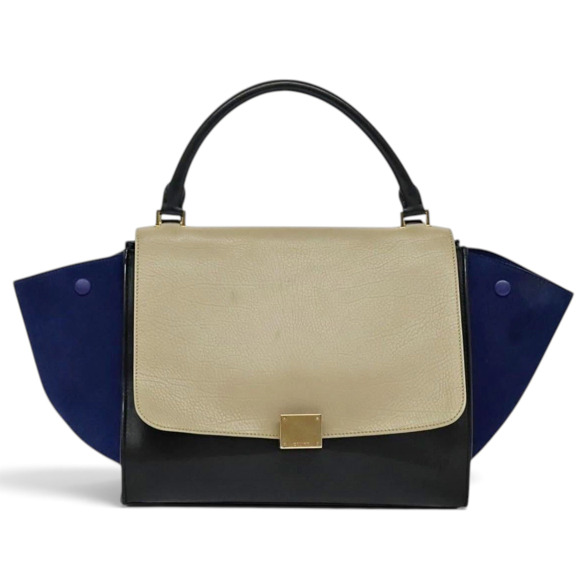 Trapèze leather handbag