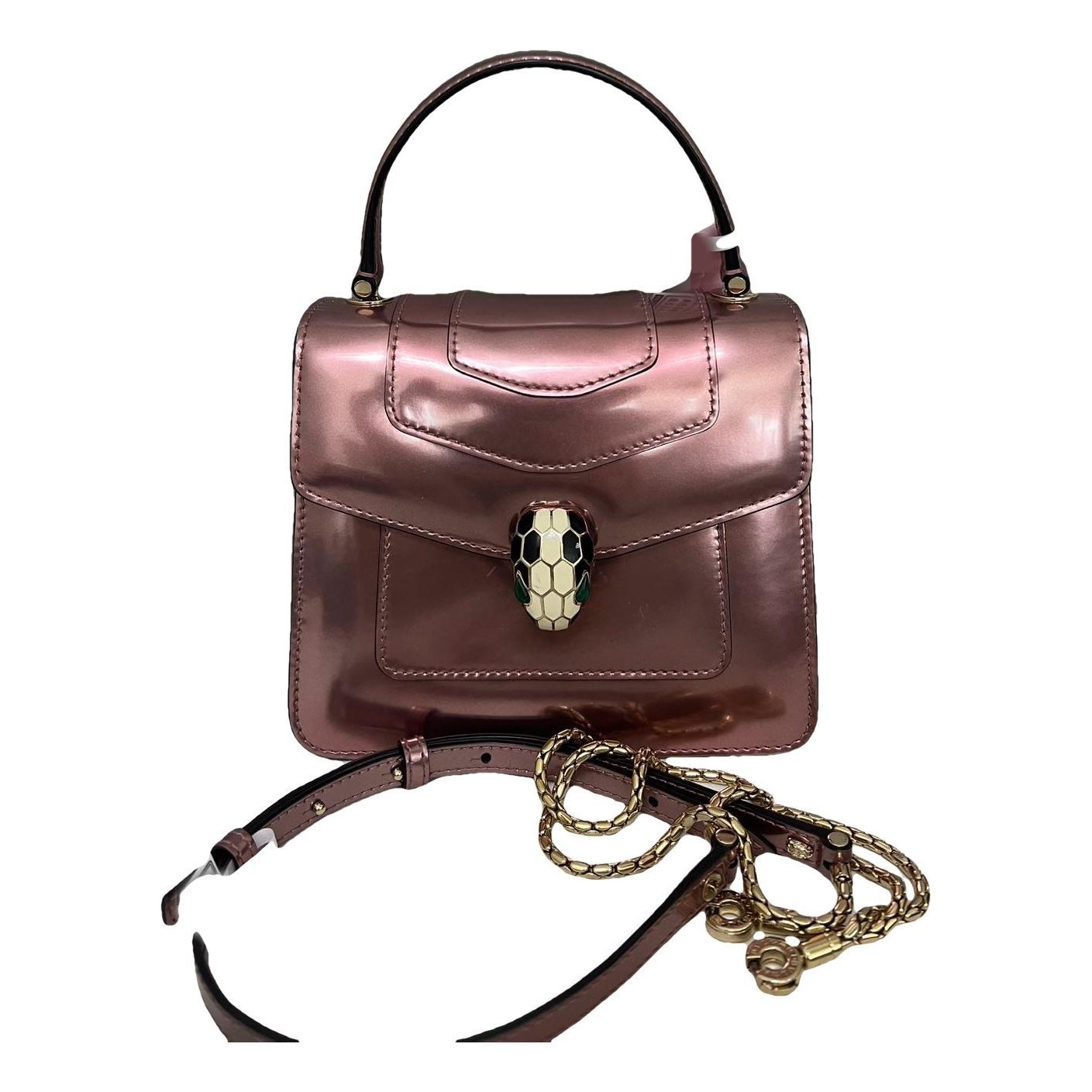 Serpenti patent leather handbag
