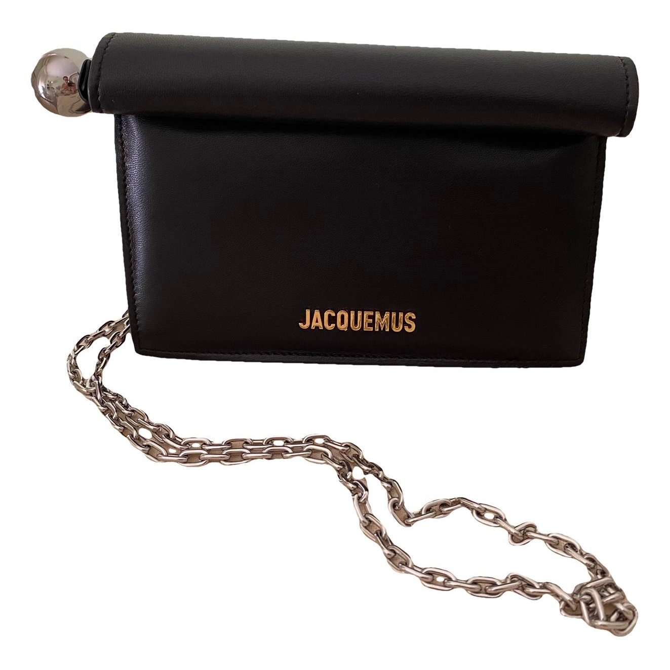 La Pochette Rond Carré leather clutch bag