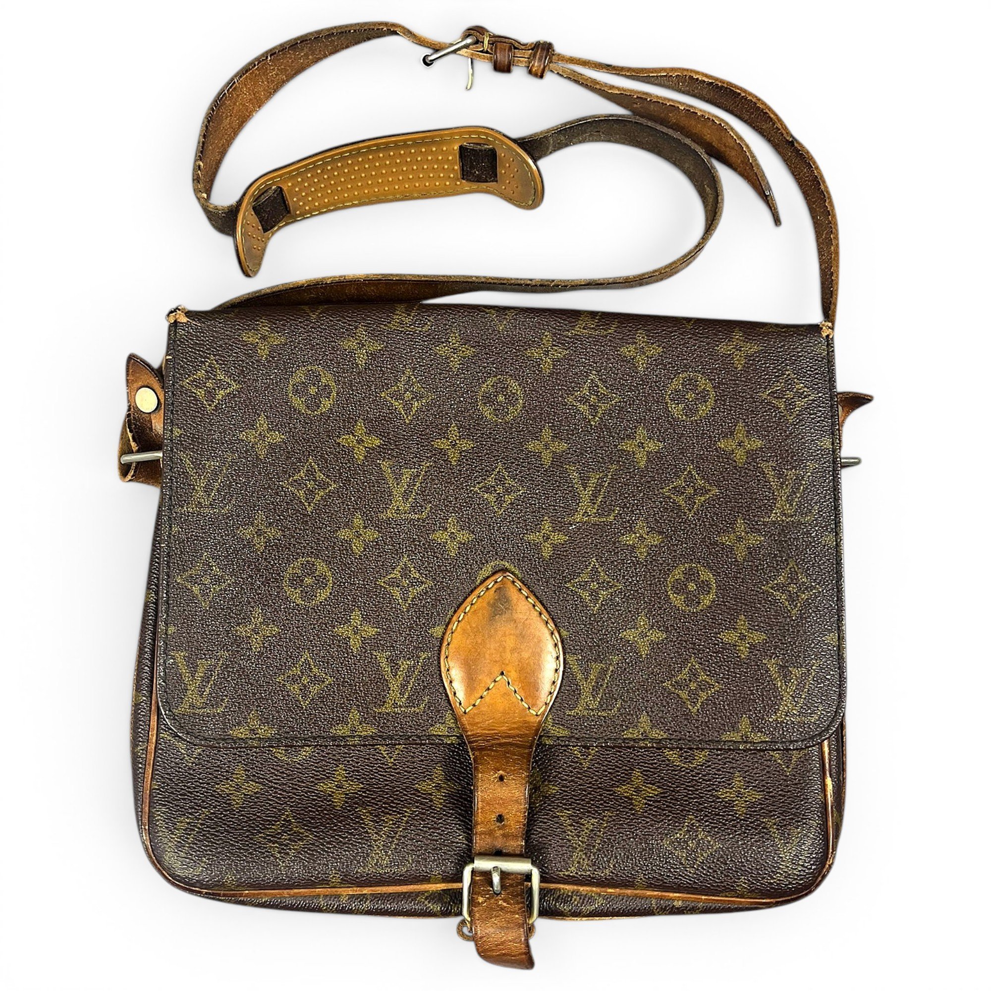 Cartouchière leather crossbody bag