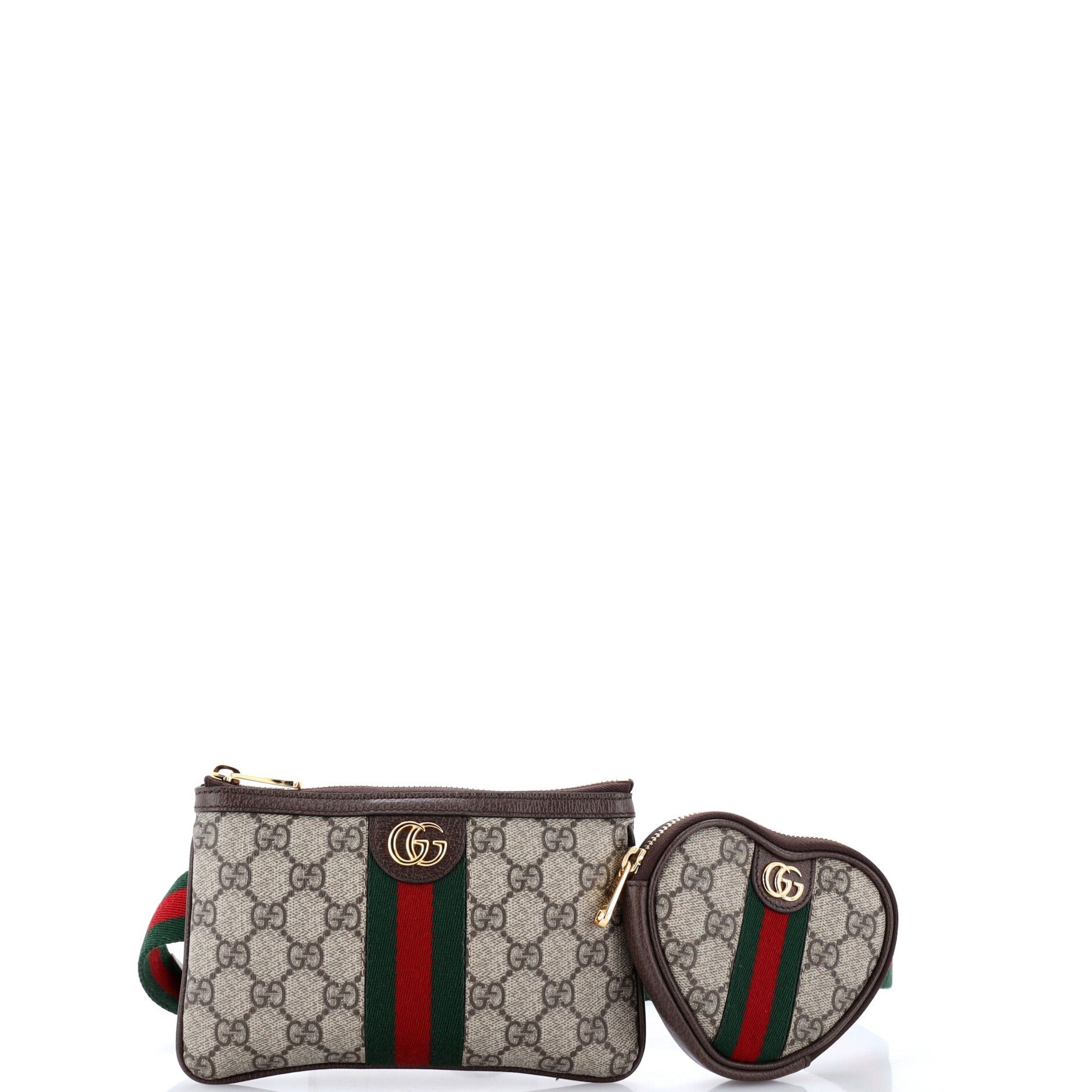 Ophidia Heart Utility Double Belt Bag GG Coated Canvas
